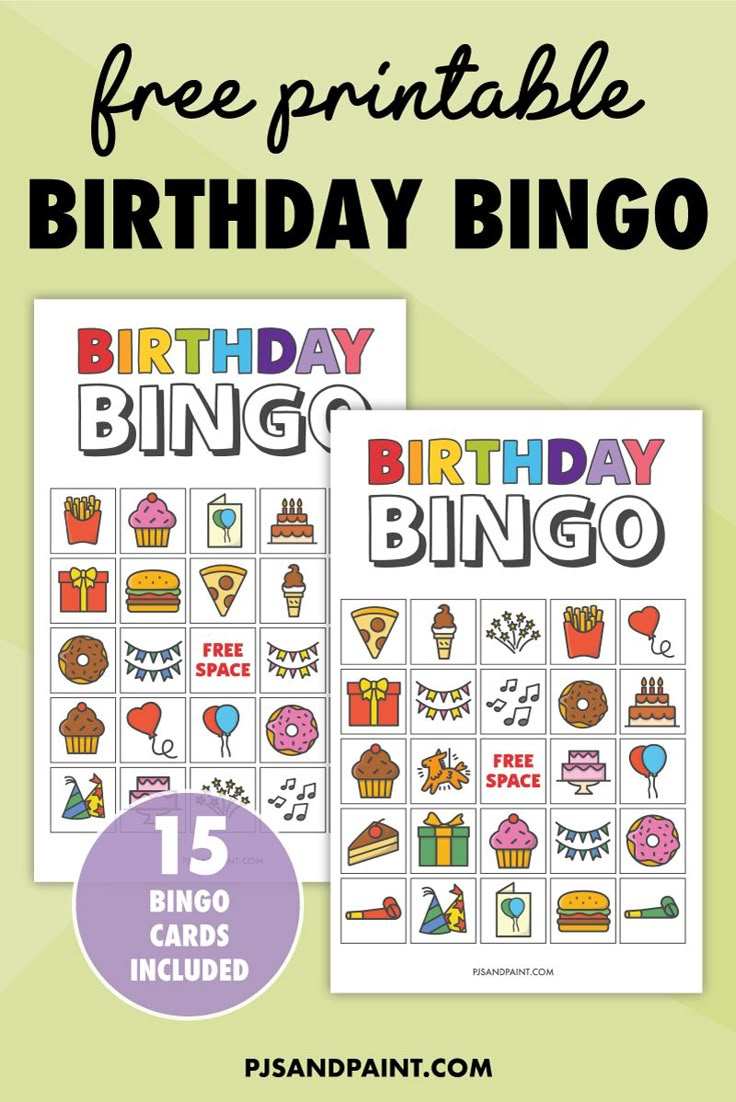 Free Printable Birthday Bingo For Kids inside Birthday Bingo Free Printable