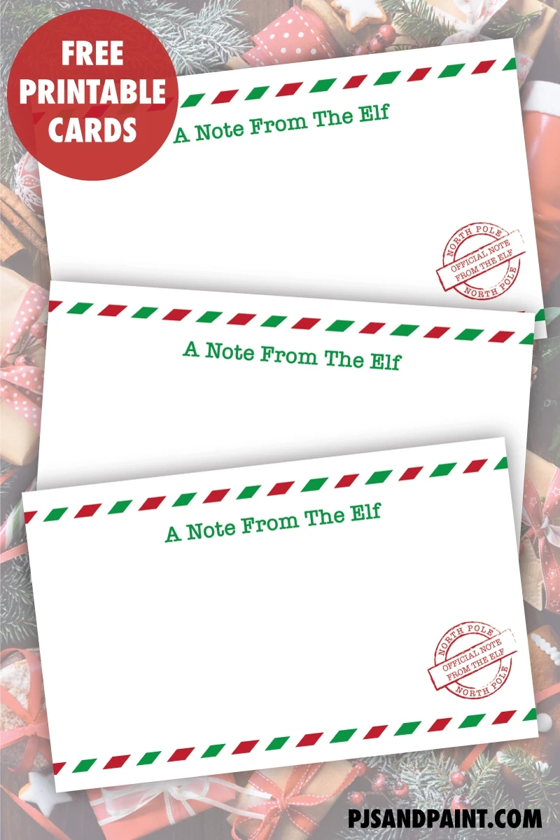 Free Printable Blank Elf On The Shelf Note Cards - Pjs And Paint for Free Printable Blank Elf on the Shelf Notes