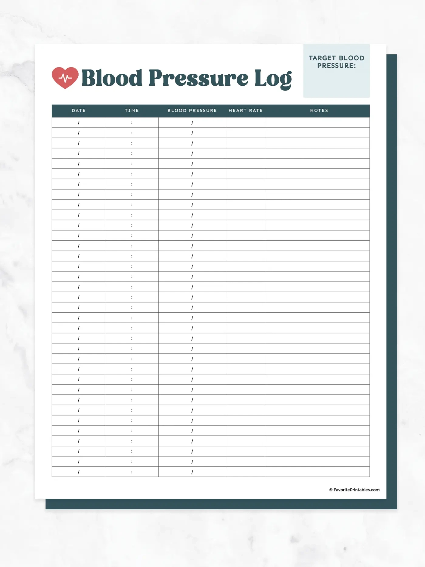 Free Printable Blood Pressure Log - Favorite Printables for Blood Pressure Reading Chart Printable