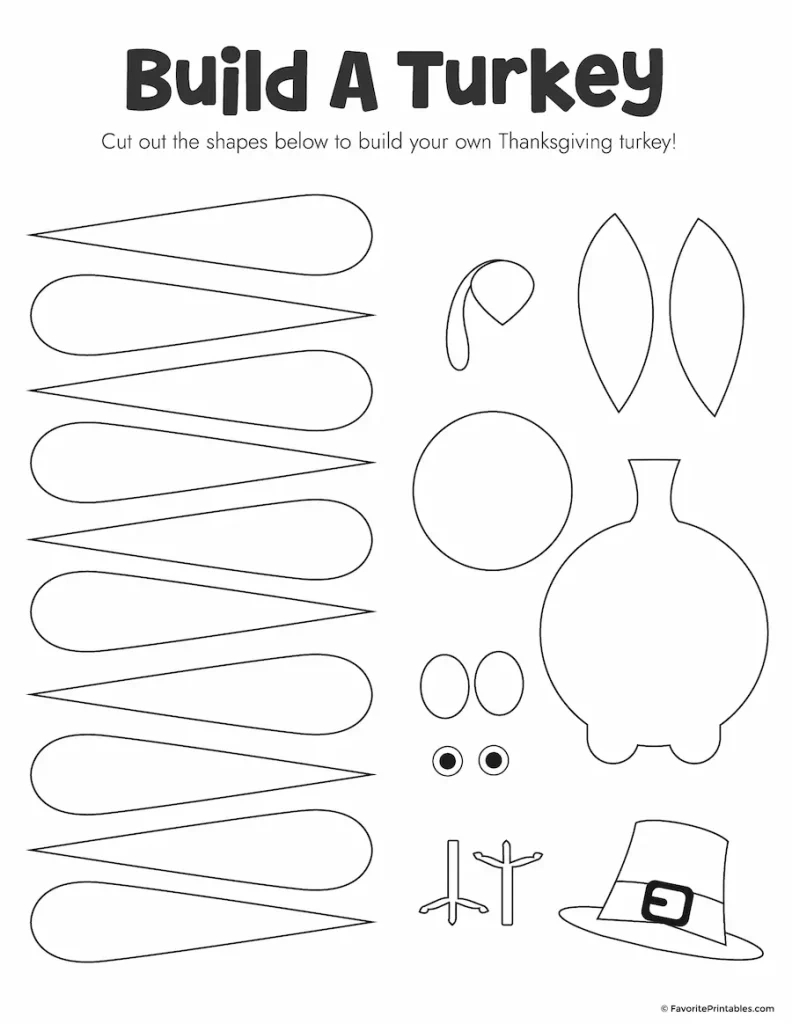 Free Printable Build A Turkey Cutout - Favorite Printables inside Build A Turkey Free Printable