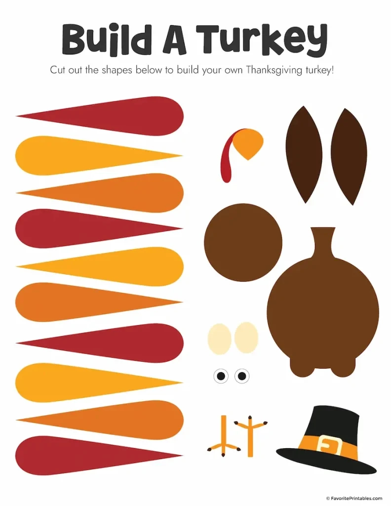 Free Printable Build A Turkey Cutout - Favorite Printables throughout Build A Turkey Free Printable