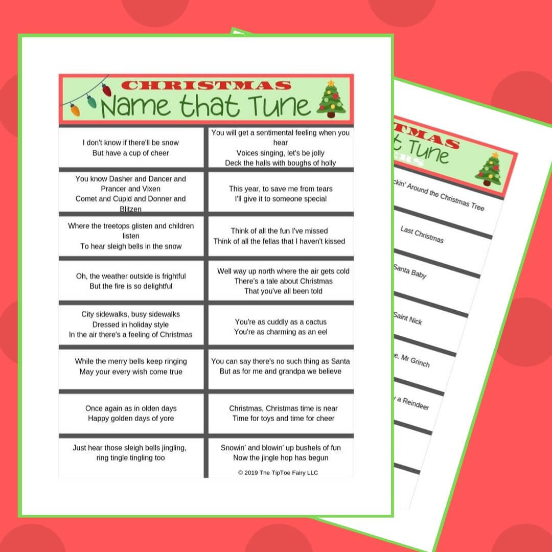 Free Printable Christmas Name That Tune Game & More Christmas for Christmas Name That Tune Printable