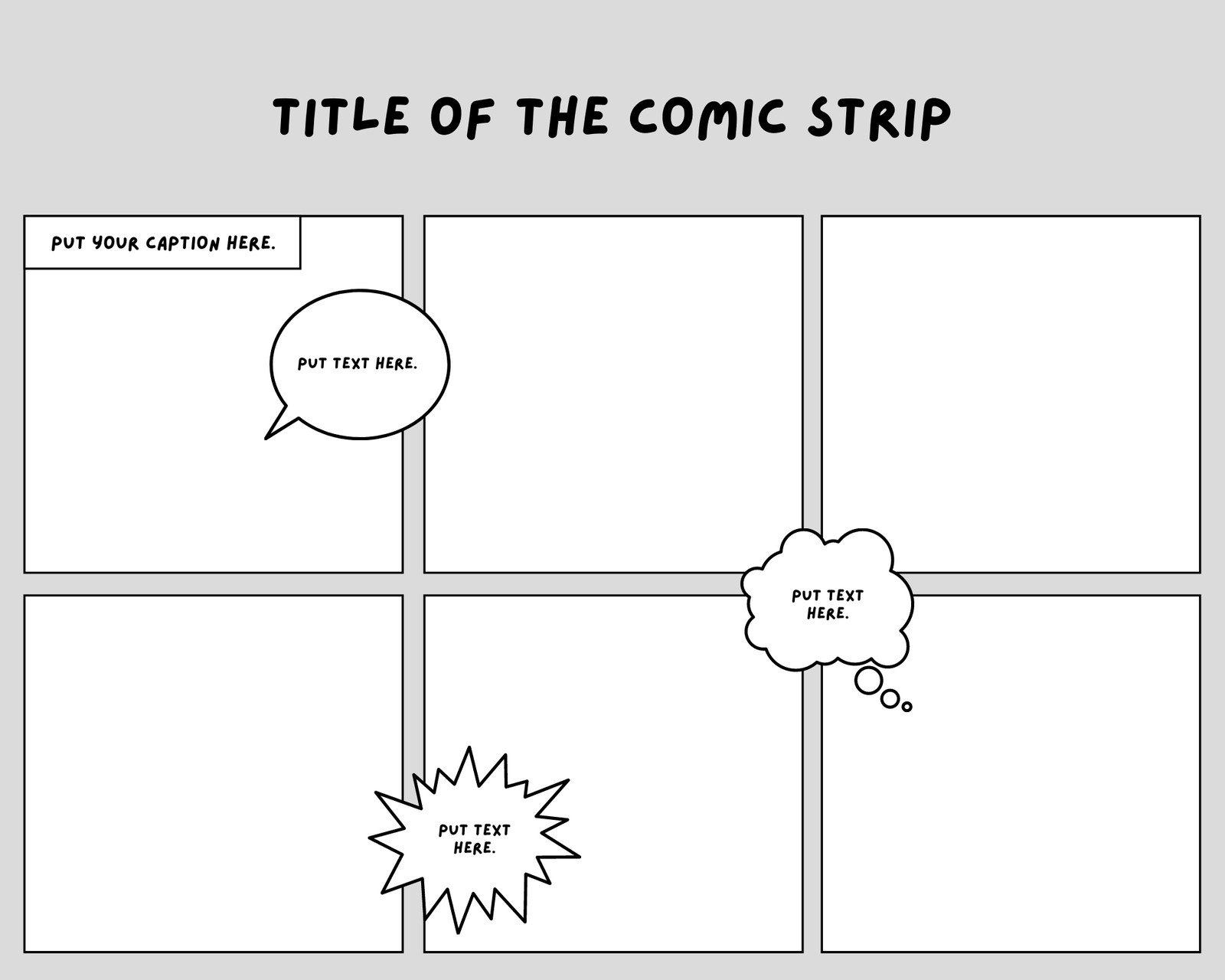 Free Printable Comic Strip Templates You Can Customize | Canva in Blank Comic Book Pages Free Printable