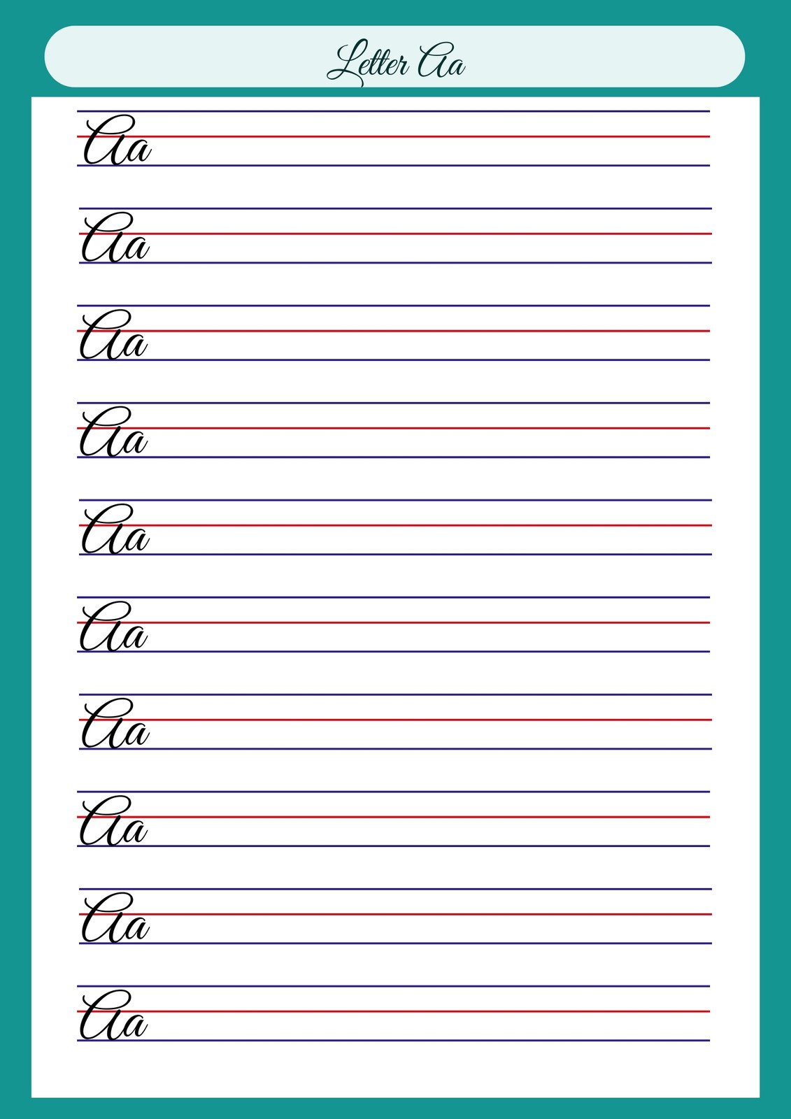 Free Printable Cursive Writing Worksheet Templates | Canva with regard to Printable Cursive Writing Practice Sheets