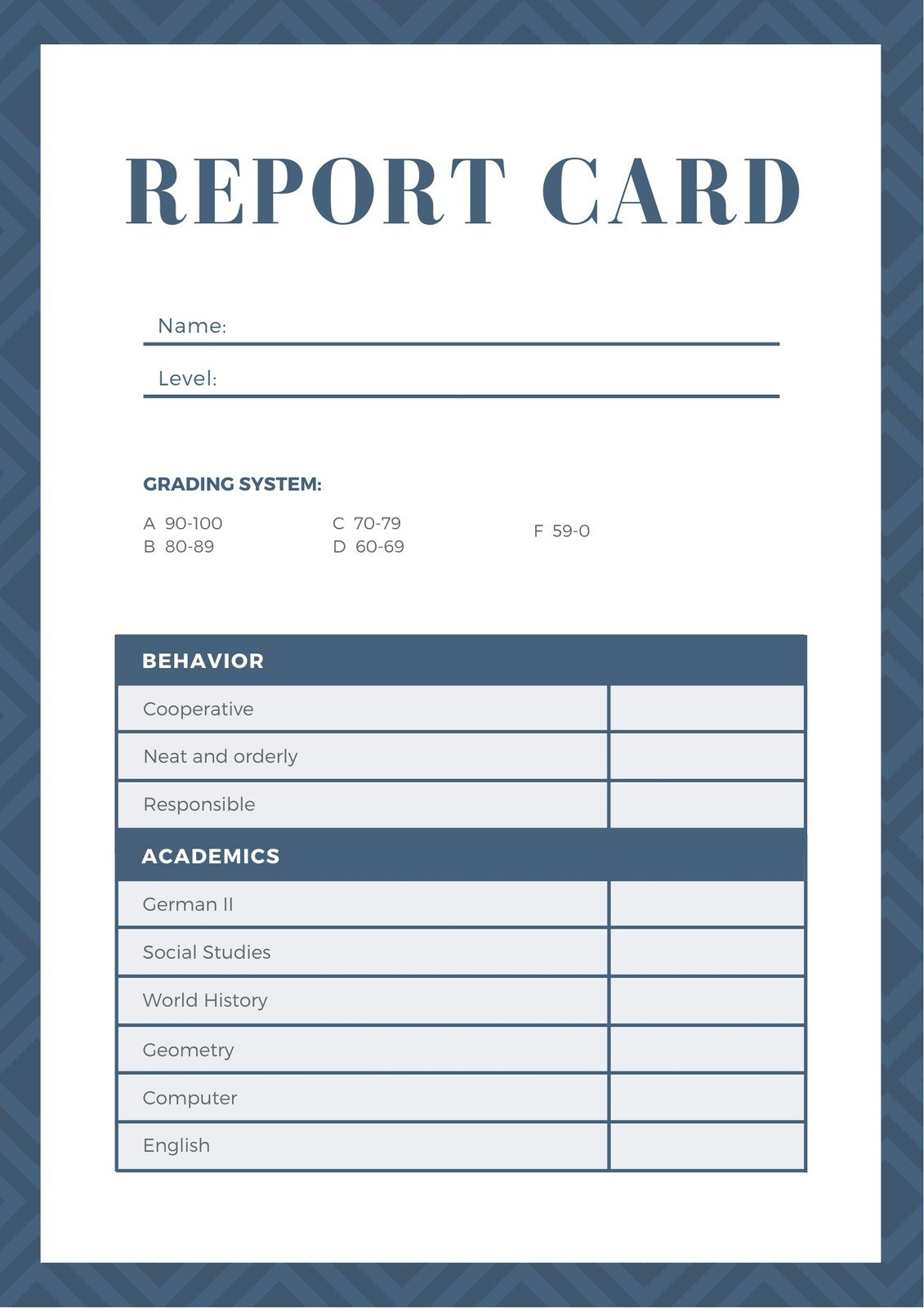 Free, Printable, Customizable Report Card Templates | Canva in Printable Blank Report Card Template