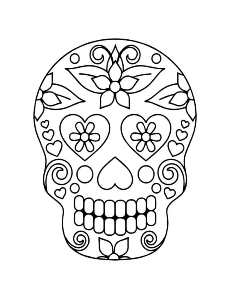 Free Printable Day Of The Dead Coloring Pages (For Kids And Adults throughout Printable Skulls For Day of the Dead
