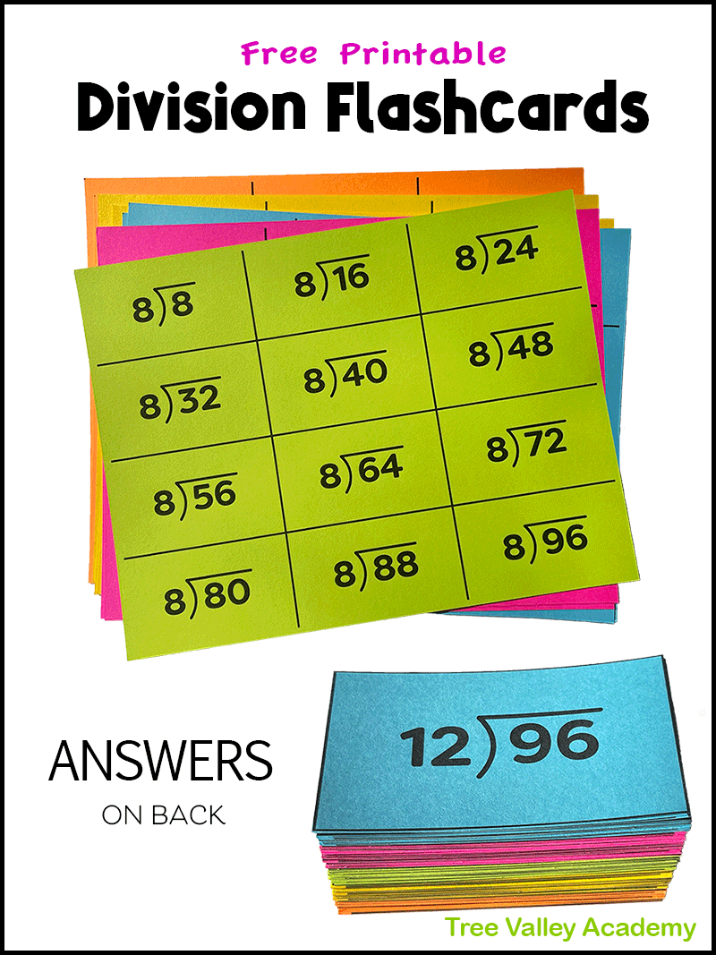 Free Printable Division Flash Cards 0-12 With Answers On The Back pertaining to Division Flash Cards Printable