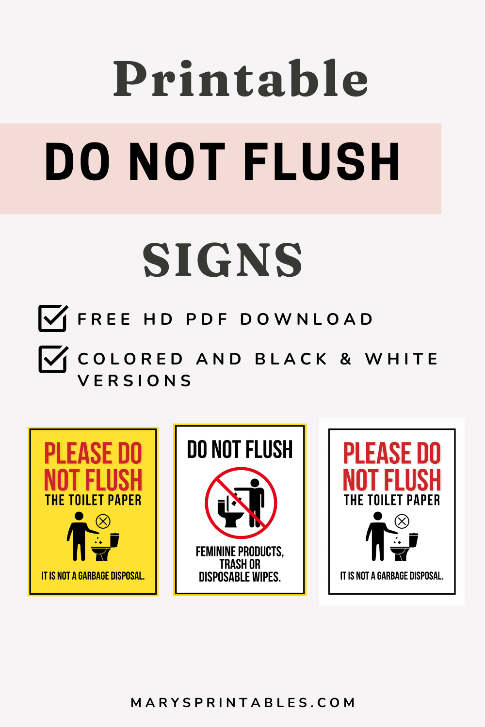 Free Printable Do Not Flush Signs | Keep Your Restroom Clean regarding Do Not Throw Paper in the Toilet Signs Free Printable