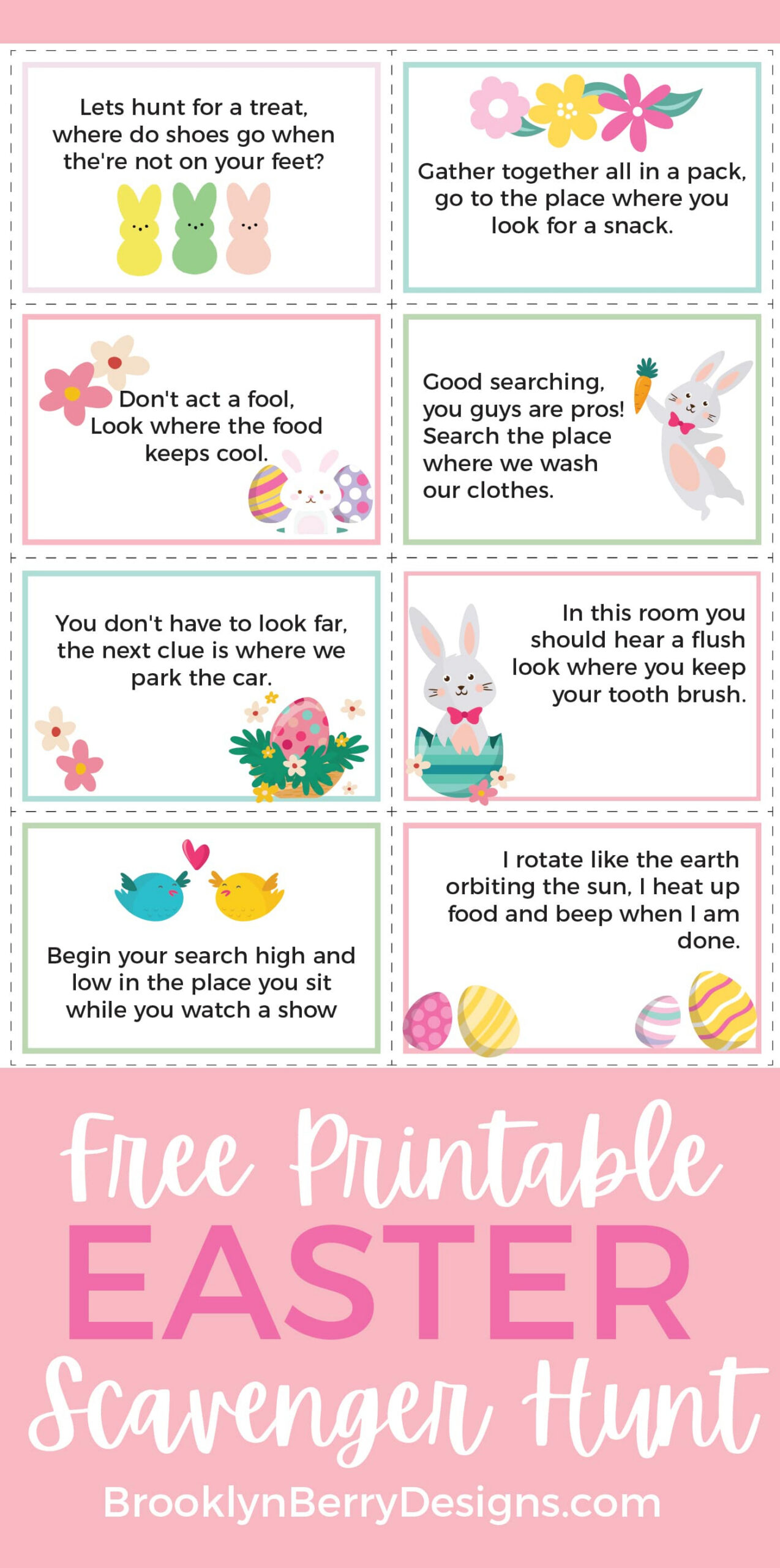 Free Printable Easter Scavenger Hunt - Brooklyn Berry Designs in Free Easter Scavenger Hunt Printables