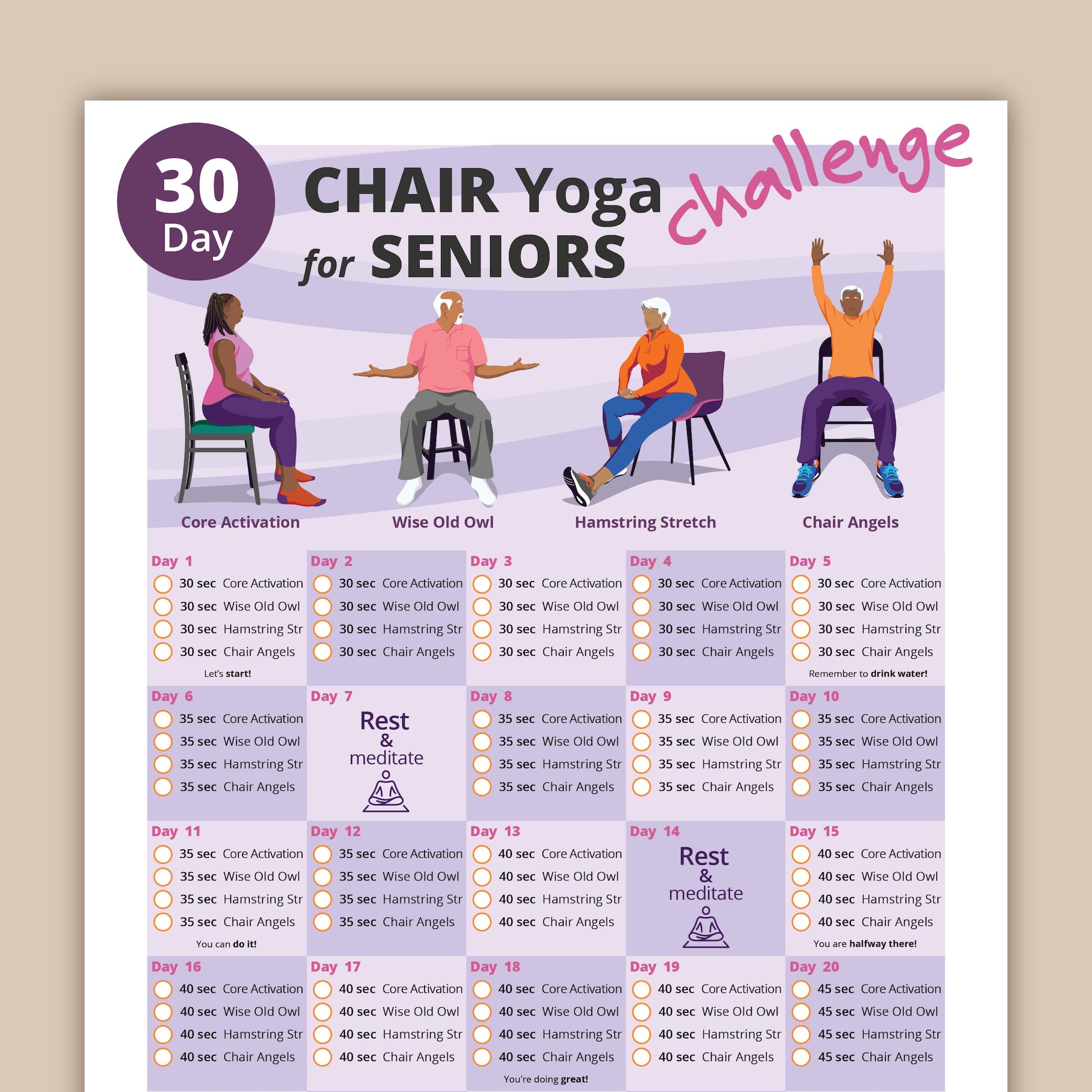 Free Printable Easy Chair Yoga For Seniors Printable Chair with Free Printable Chair Yoga For Seniors
