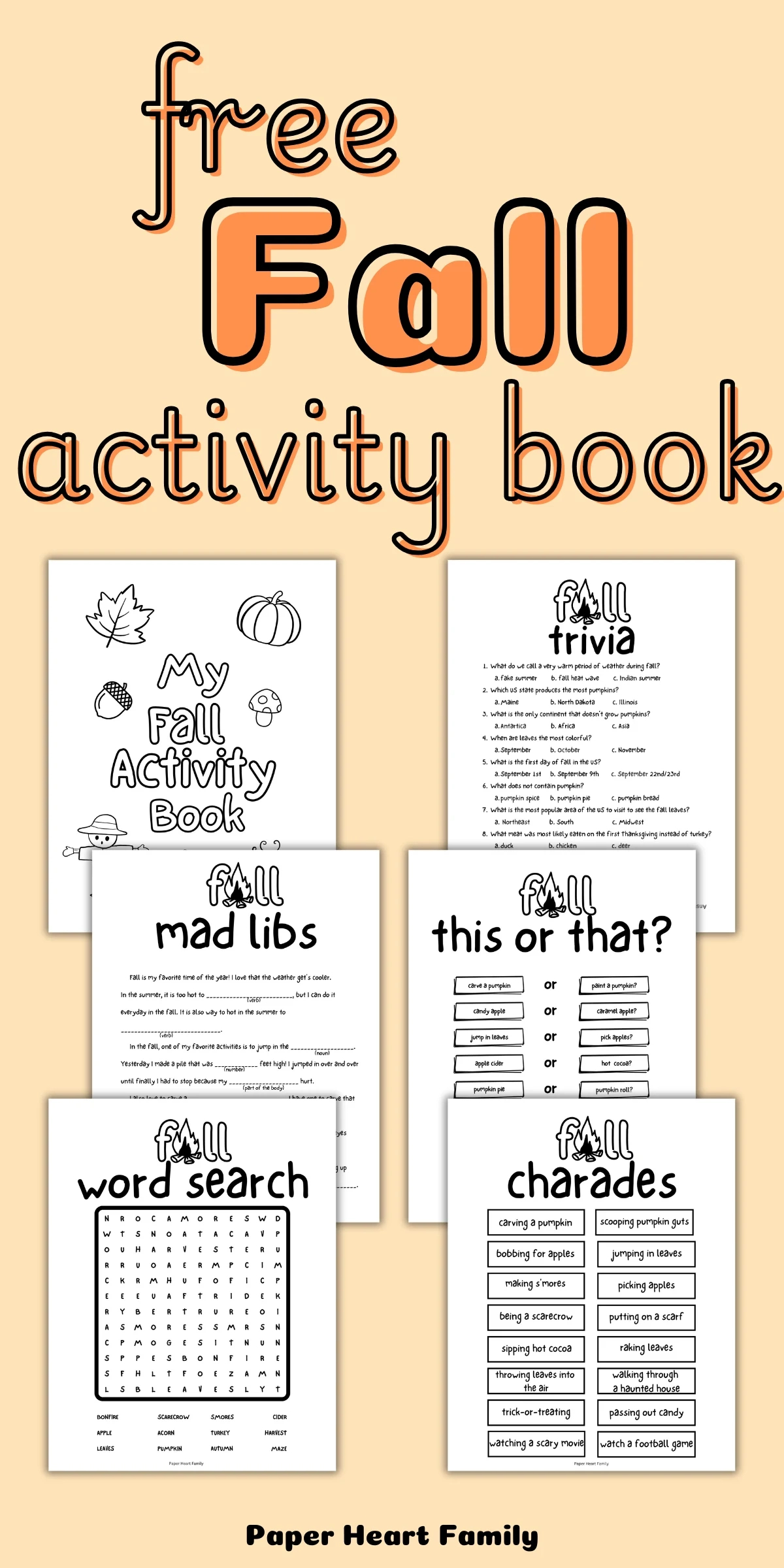 Free Printable Fall Activity Book For Kids pertaining to Free Printable Activity Books