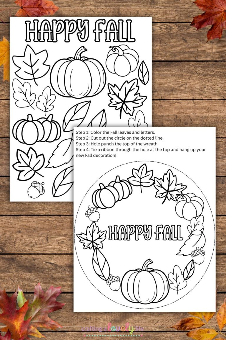 Free Printable Fall Wreath Craft For Kids in Free Printable Fall Printable Crafts