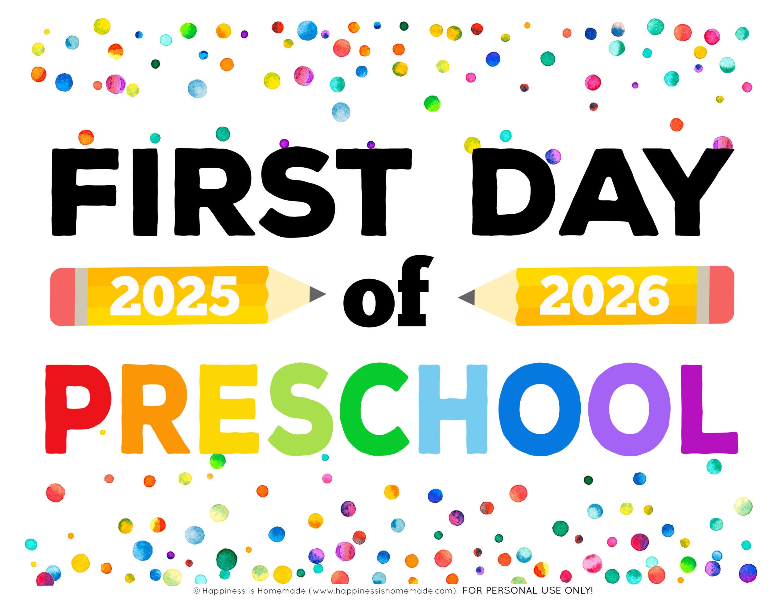 Free Printable First Day Of School Signs 2025-26 - Happiness Is in Free Printable 1St Day Of School Signs