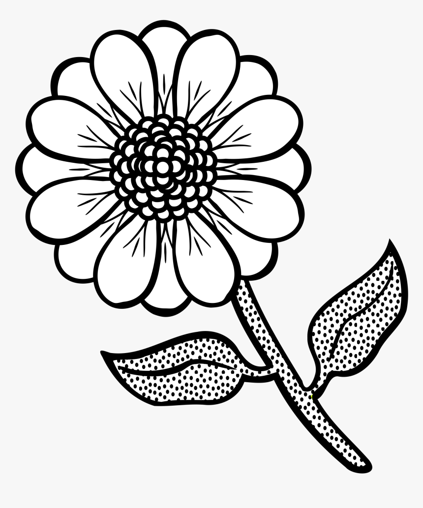 Free Printable Flower Coloring Pages - Flower Black And White Clip intended for Printable Flower Clipart Black And White
