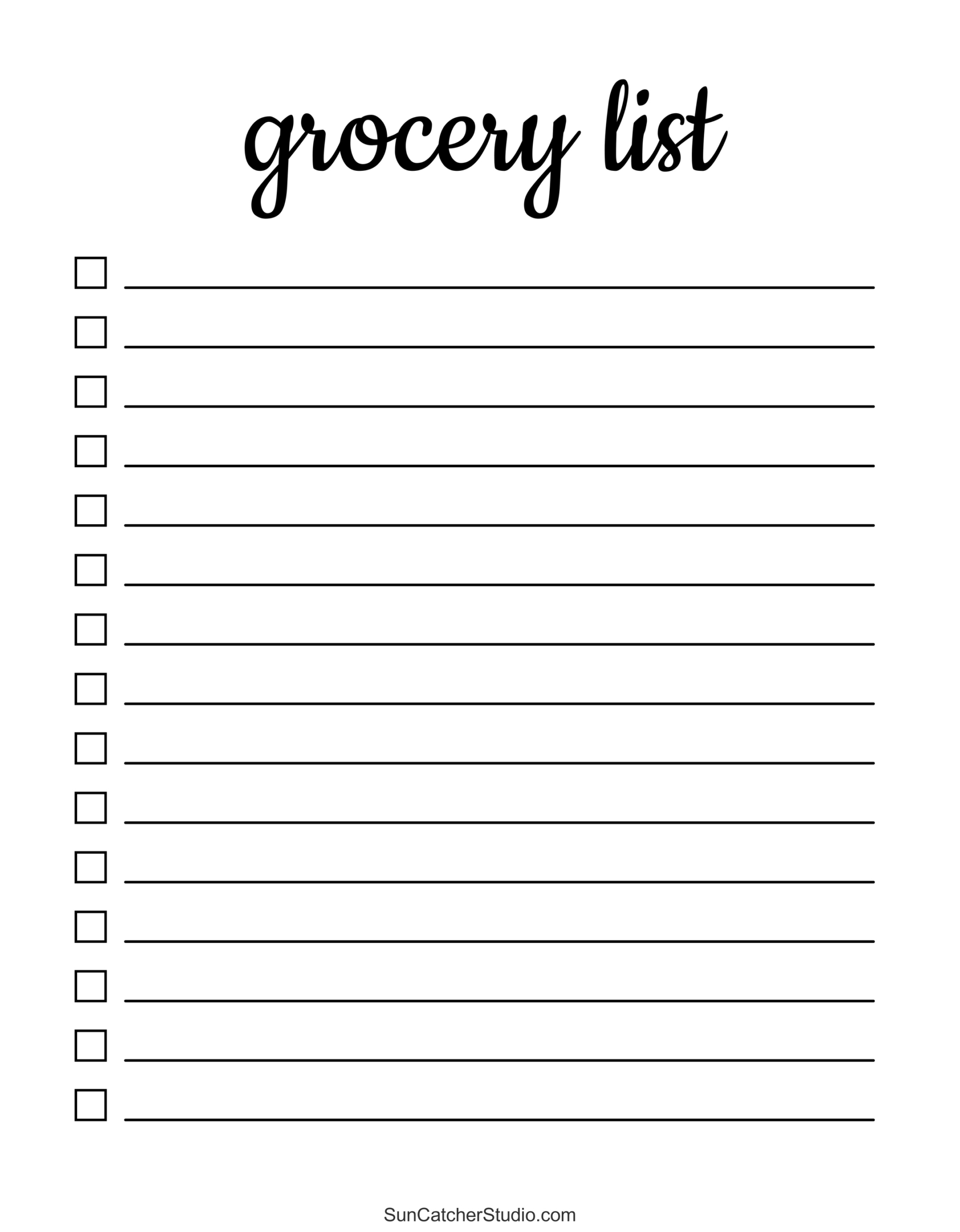 Free Printable Grocery List Templates (Pdf): Shopping Lists – Free within Blank Printable Grocery List Template