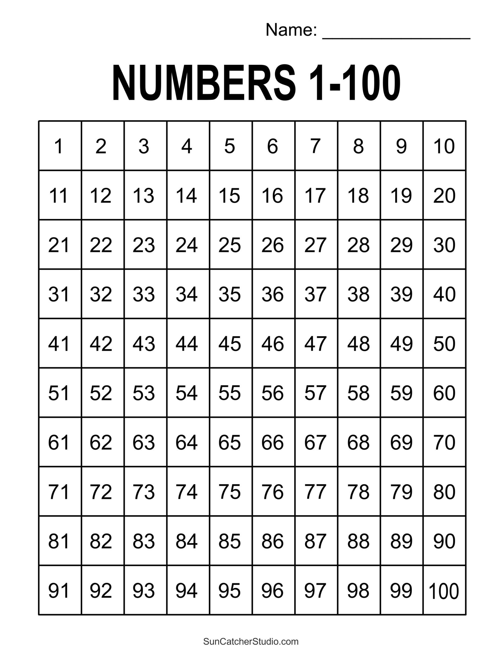 Free Printable Hundreds Charts (Numbers 1 To 100) – Free regarding 1-100 Printable Number Chart