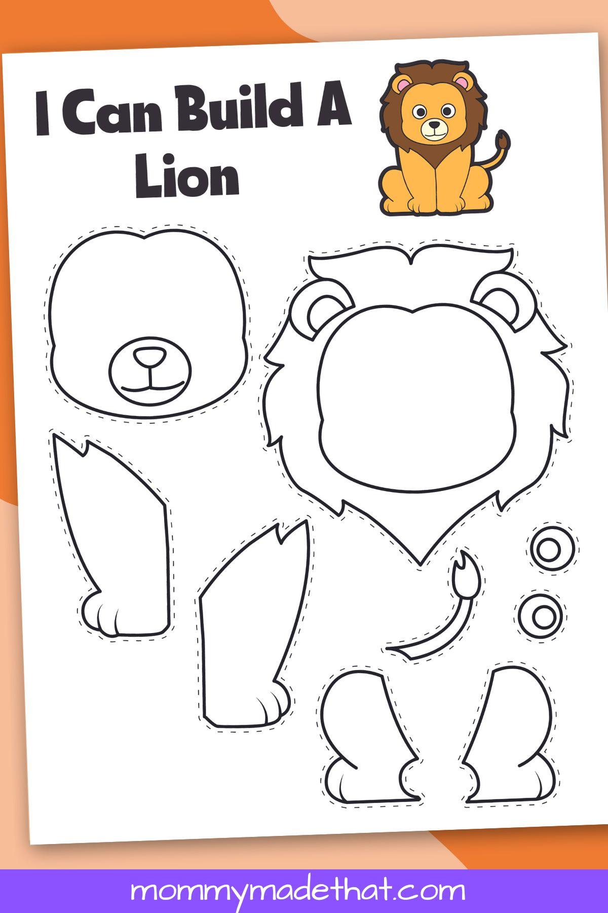 Free Printable Lion Craft Template intended for Cut Out Fun Printable Crafts