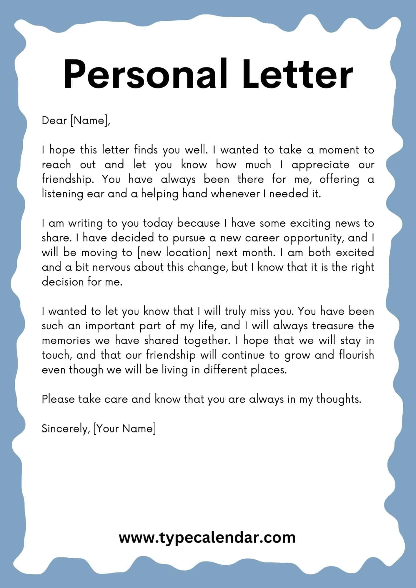 Free Printable Personal Letter Templates [Word, Pdf] regarding Let&amp;amp;#039;s Start the Year Off Write Free Printable