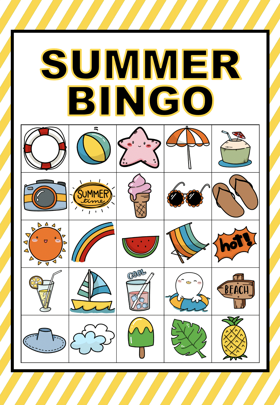Free Printable Picture Bingo Cards (Summer Edition) - We Made This intended for Free Printable Bingo Cards For Kids