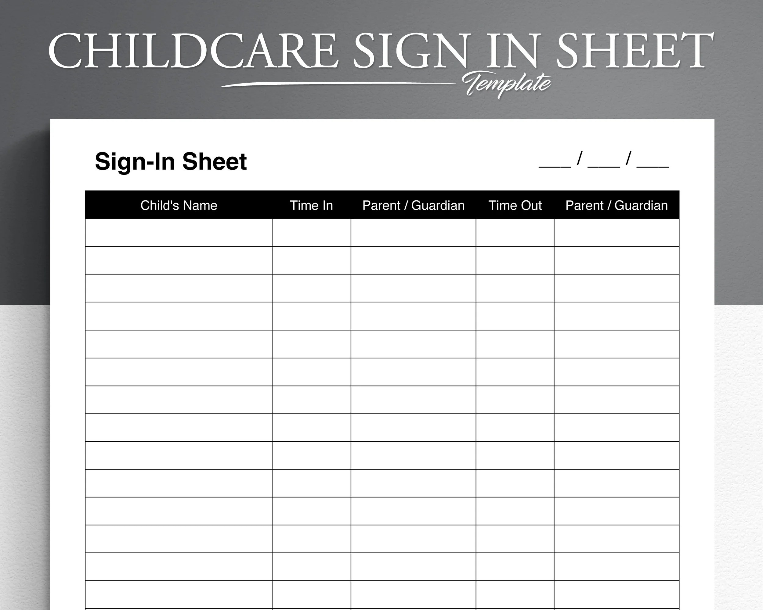 Free Printable Sign In And Out Sheets For Daycare - Printable for Free Printable Daycare Sign in Sheet