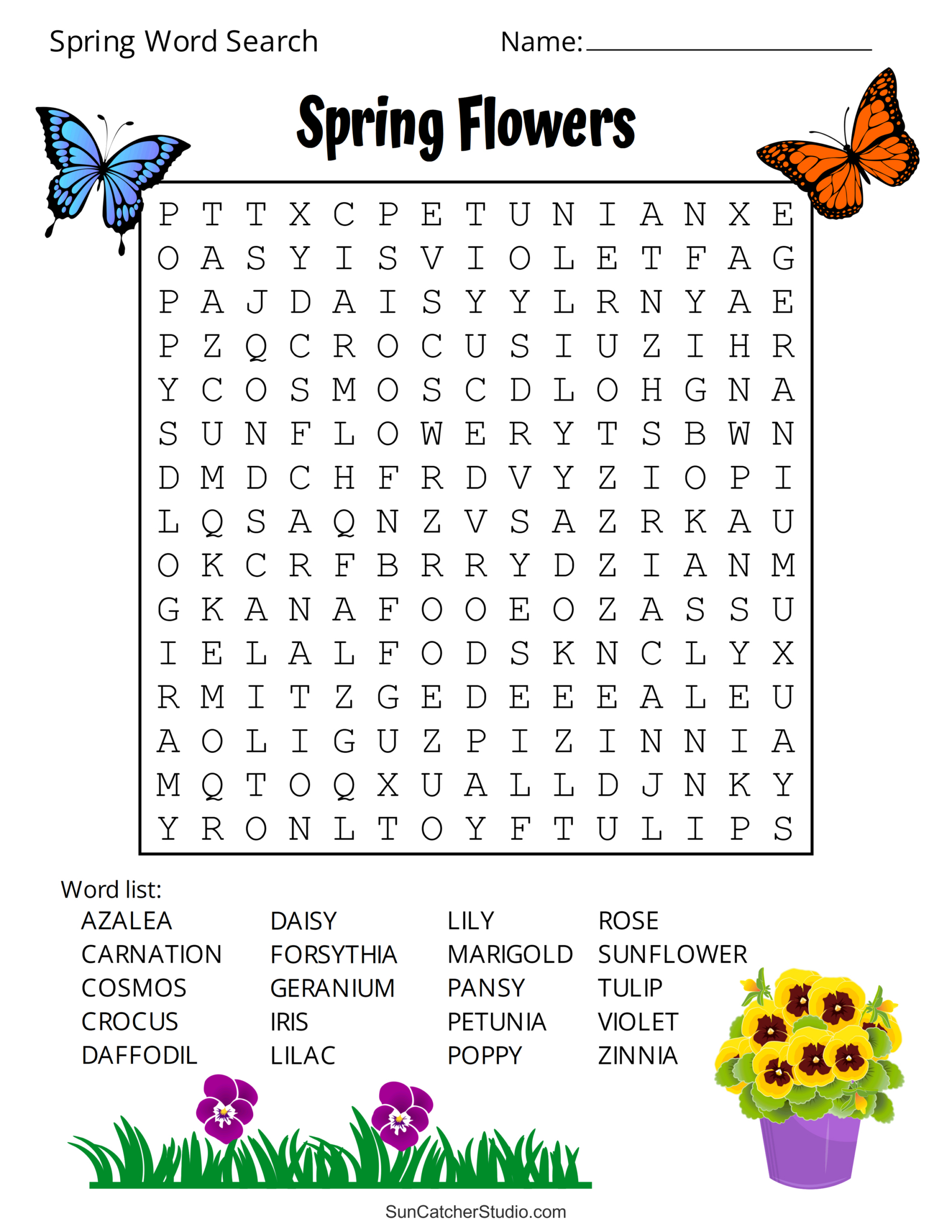 Free Printable Spring Word Search Puzzles – Free Printables within Large Print Word Search Free Printable