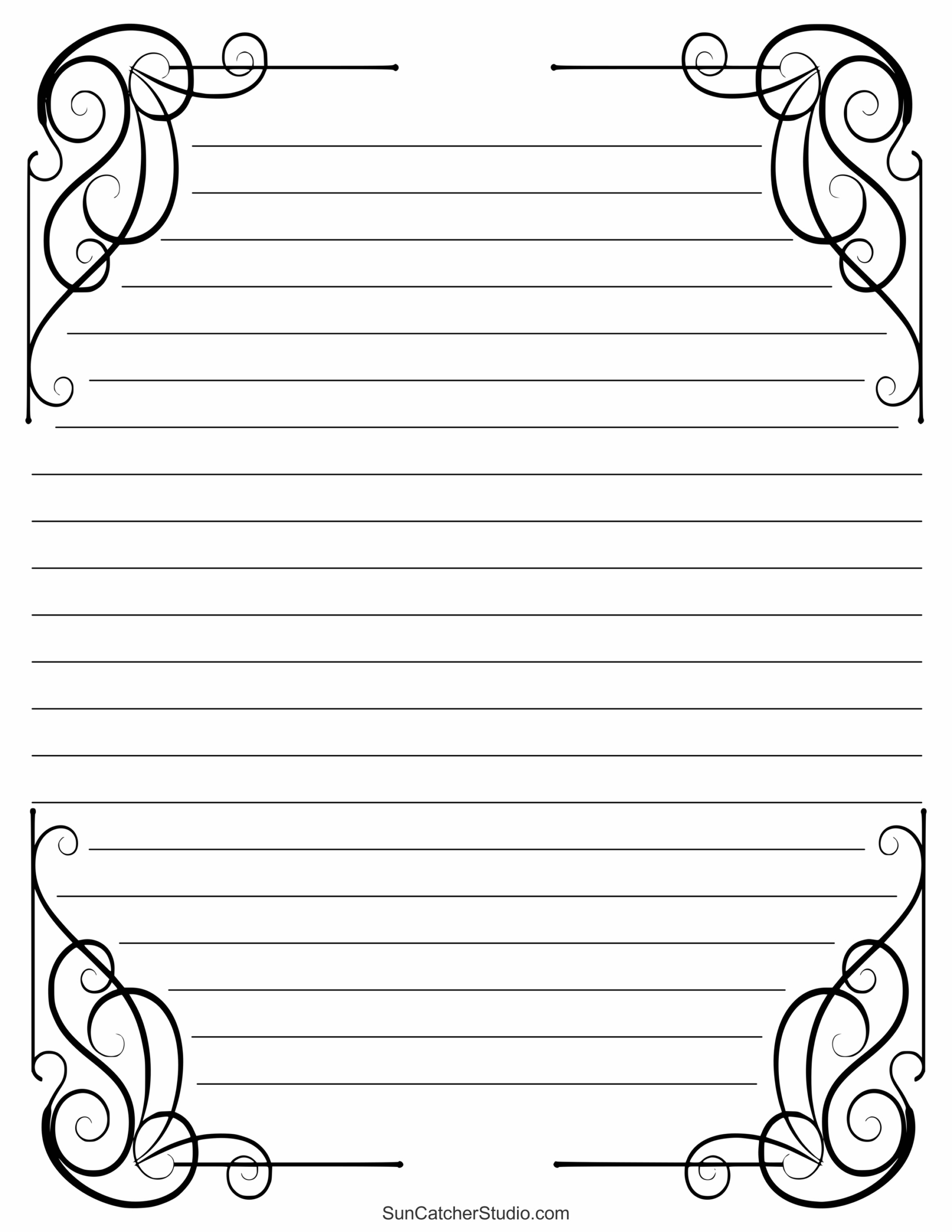 Free Printable Stationery And Lined Letter Writing Paper – Free throughout Free Printable Stationery Black and White