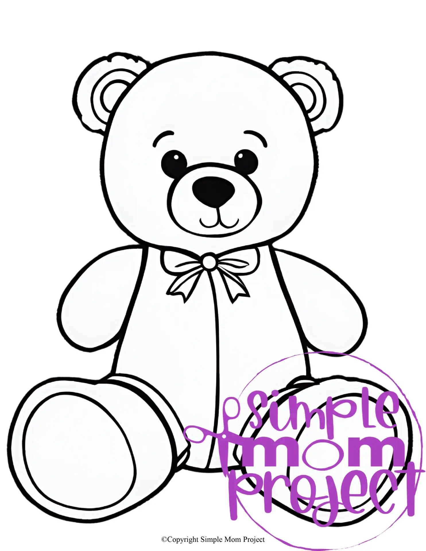 Free Printable Teddy Bear Pattern Template For Kids - Simple Mom within Printable Simple Teddy Bear Pattern