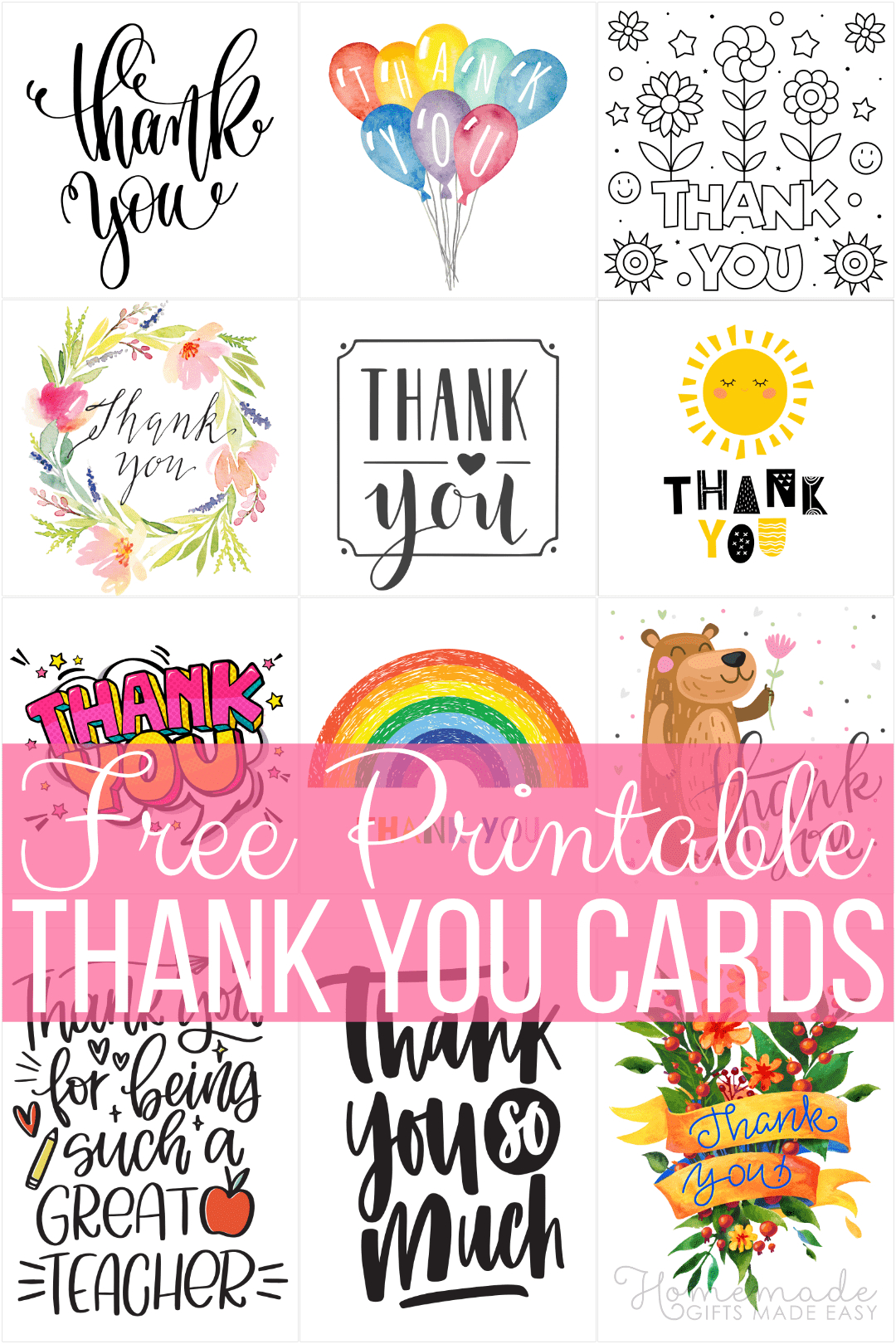 Free Printable Thank You Cards throughout Printable Thank You Cards
