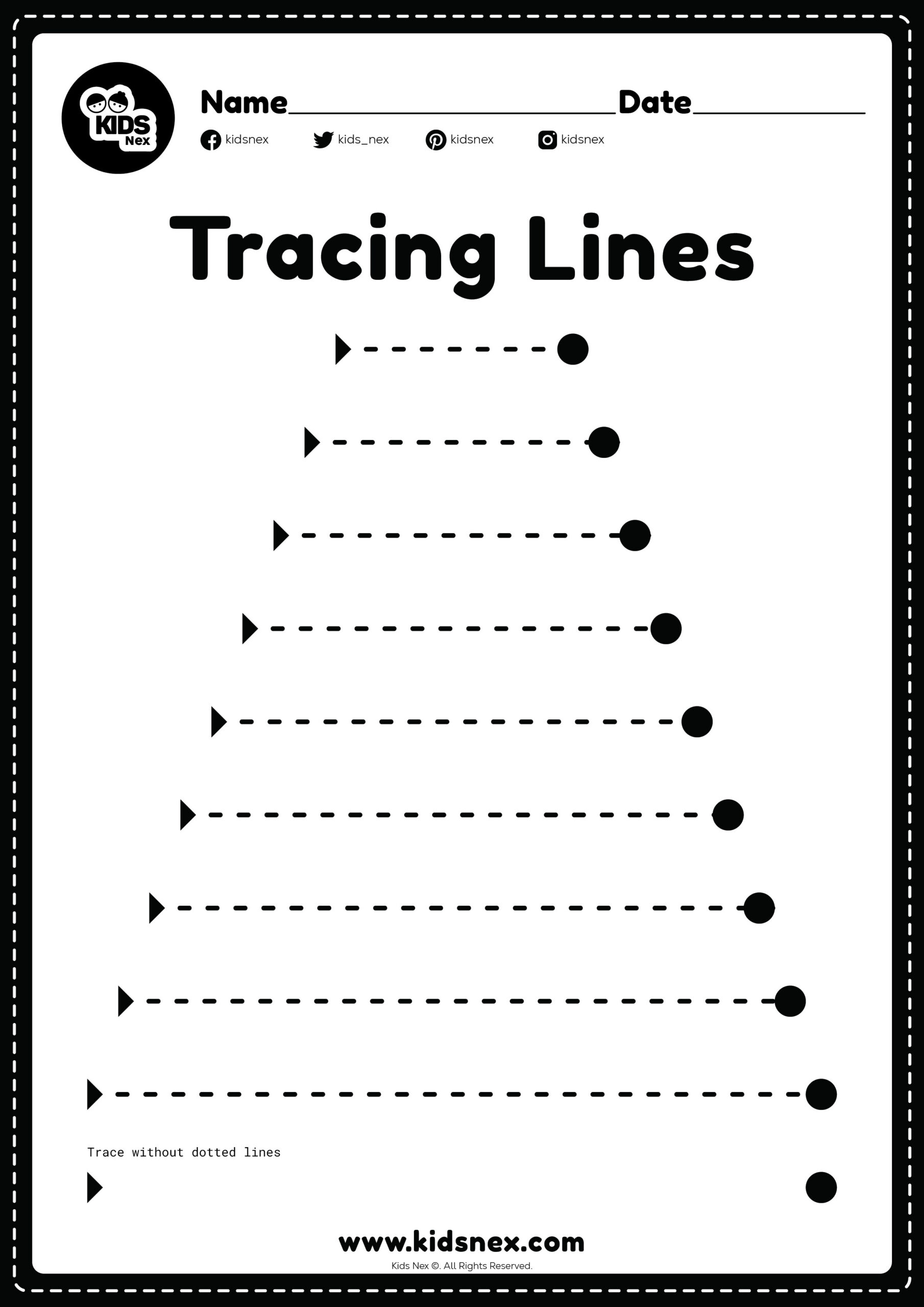 Free Printable Tracing Lines Worksheet | Kidsnex within Tracing Lines Worksheets Printable