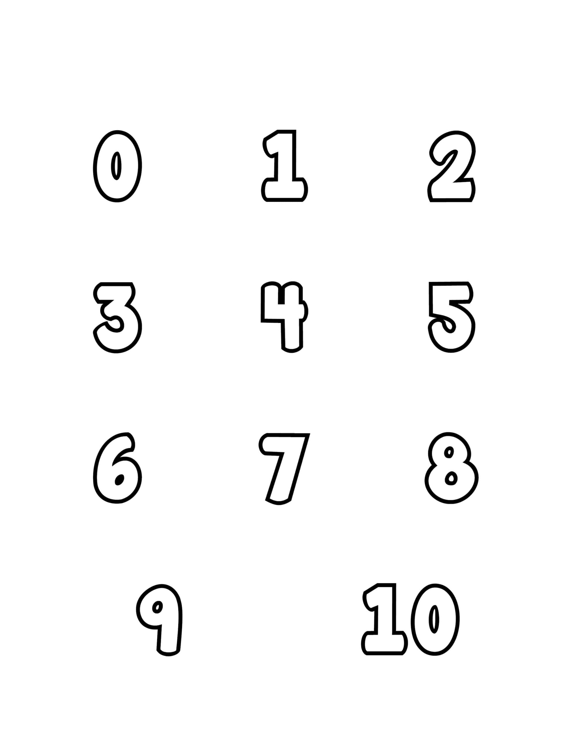 Free Printable Tracing Numbers: Bubble Numbers Set 0 To 10 inside Free Printable Letters and Numbers