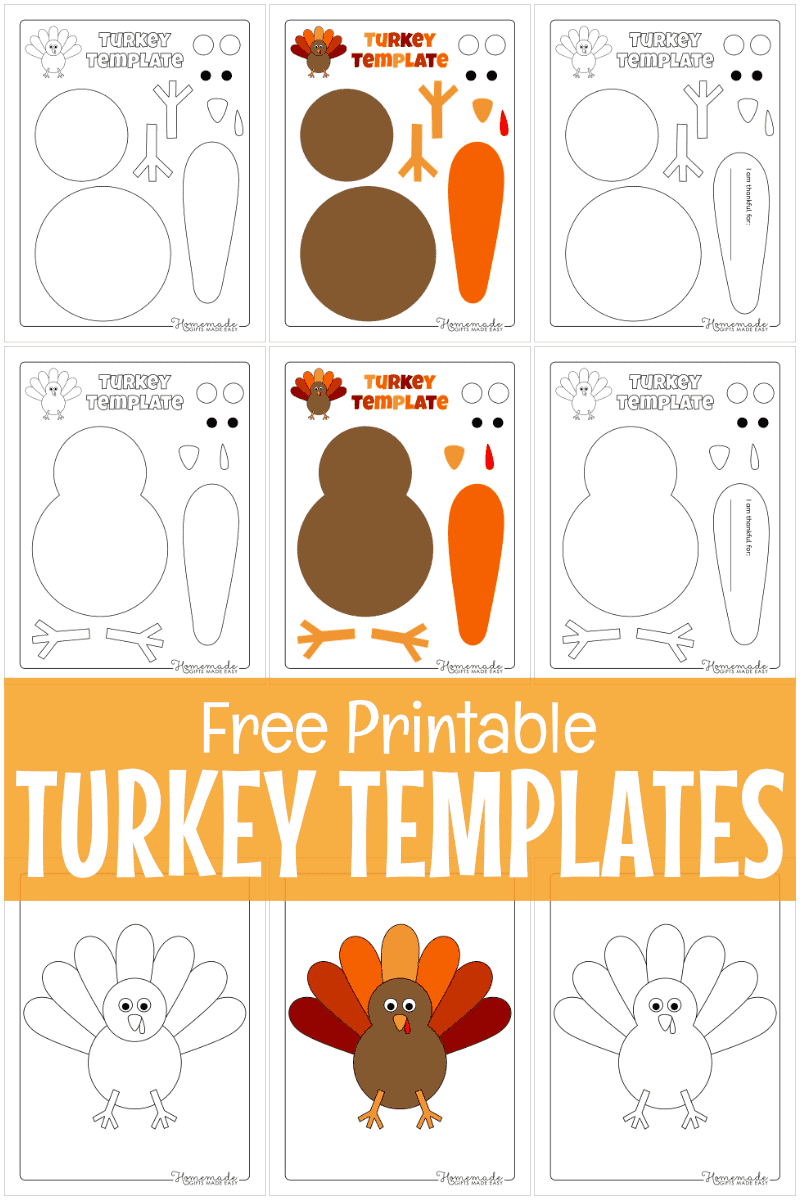 Free Printable Turkey Template For Thanksgiving Crafts with regard to Build A Turkey Free Printable