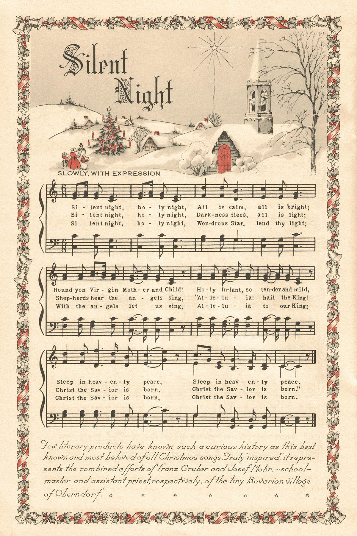 Free Printable Vintage Color Illustration Christmas Carols • Rose pertaining to Free Printable Vintage Christmas Pictures