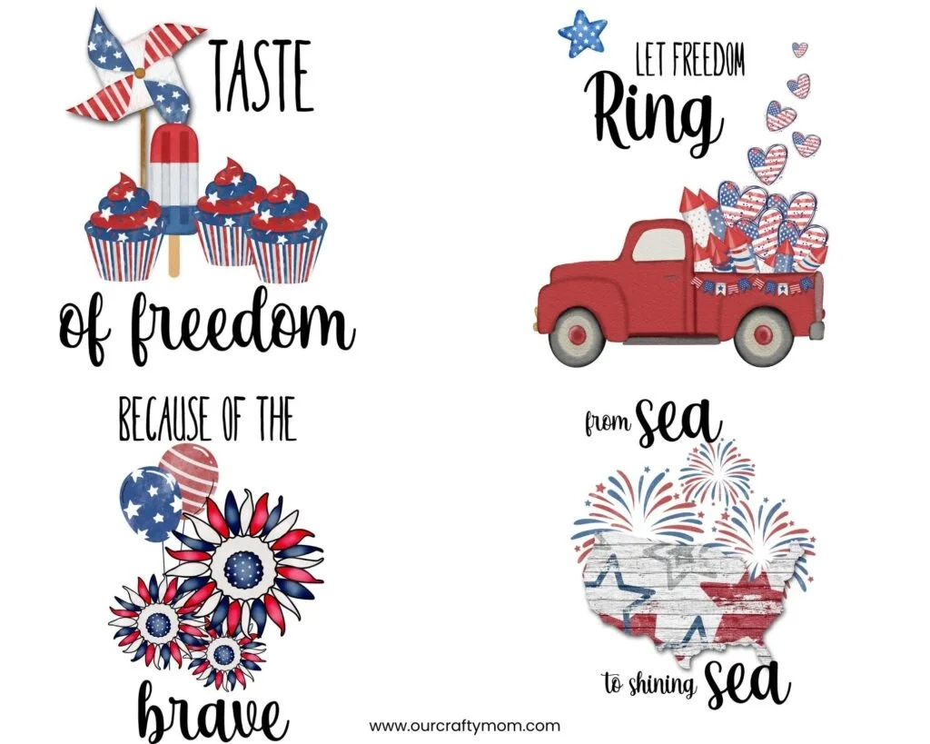 Free Printable Wall Art For 4Th Of July (Set Of 4 With Little Red within Printable 4th of July Decorations