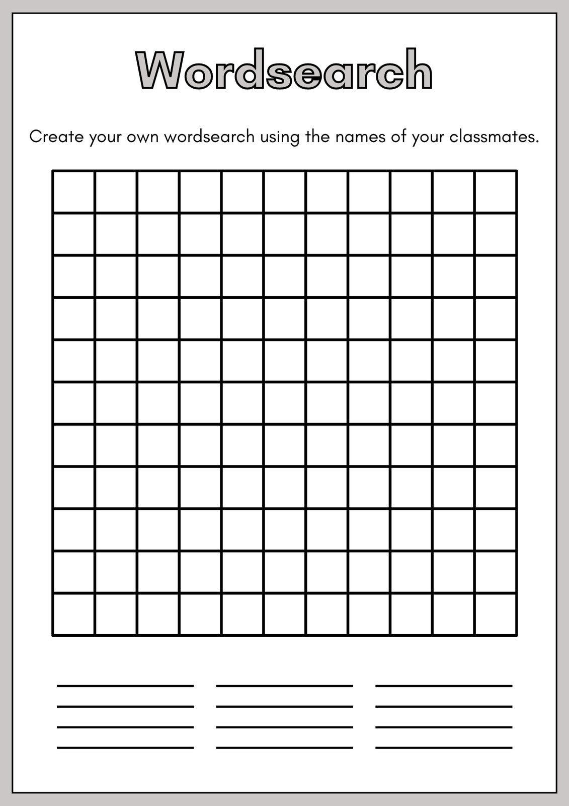 Free Printable Word Search Worksheet Templates | Canva with Free Printable Make Your Own Word Search