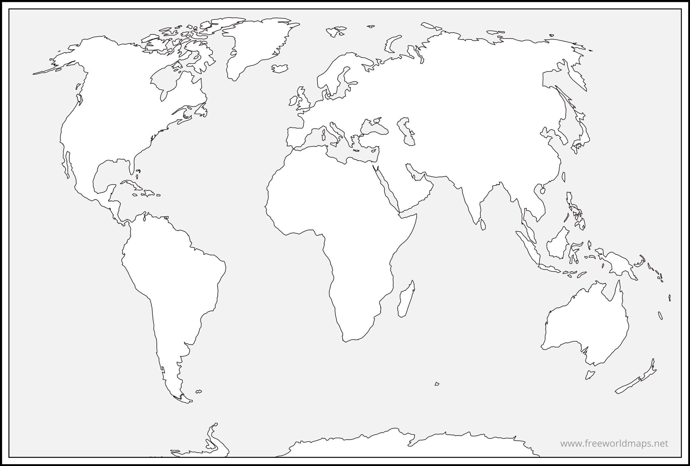 Free Printable World Maps with regard to Printable Outline Map Of The World