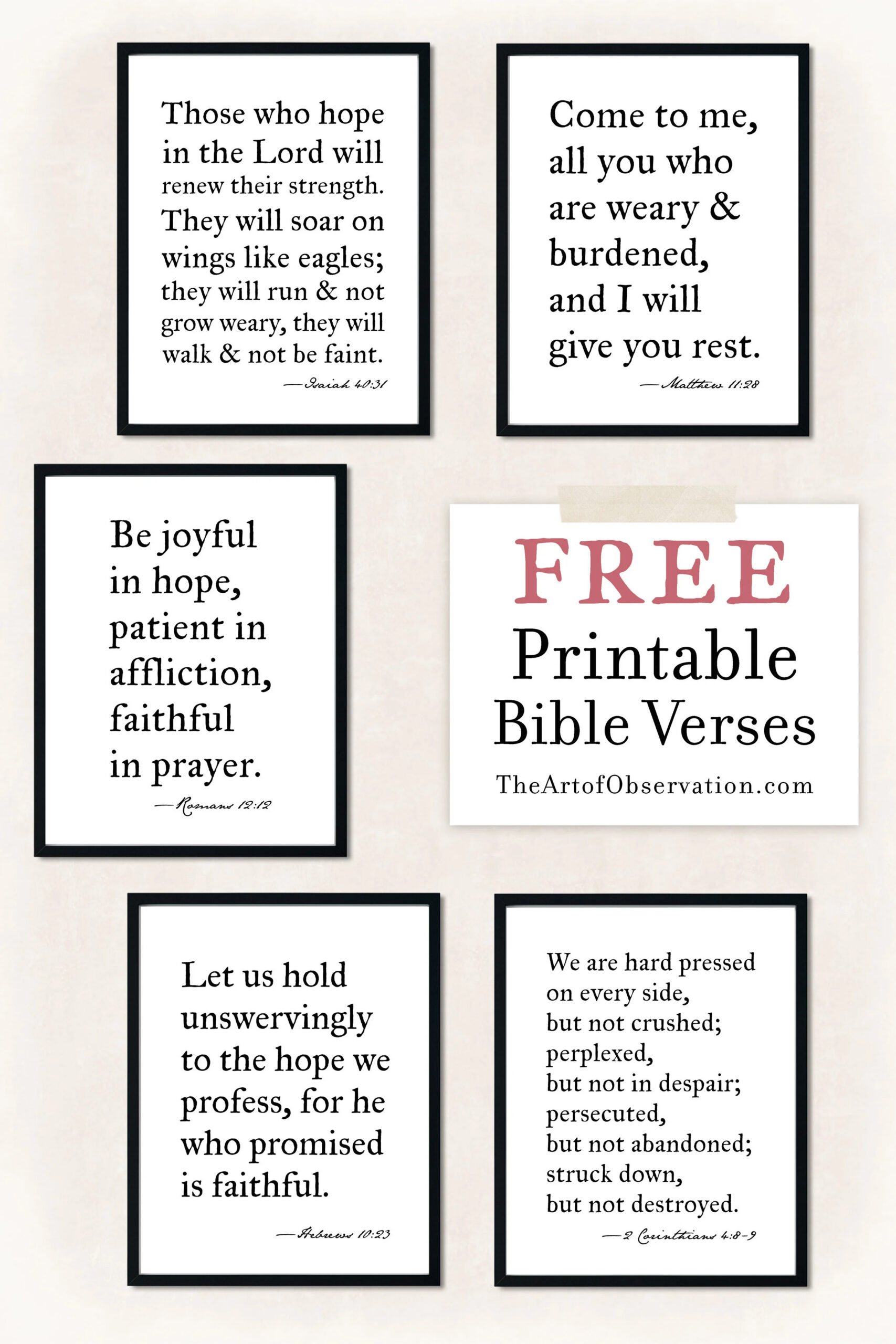 Free Printables: Bible Verse Wall Art — The Art Of Observation pertaining to Bible Verse Wall Decor Printable