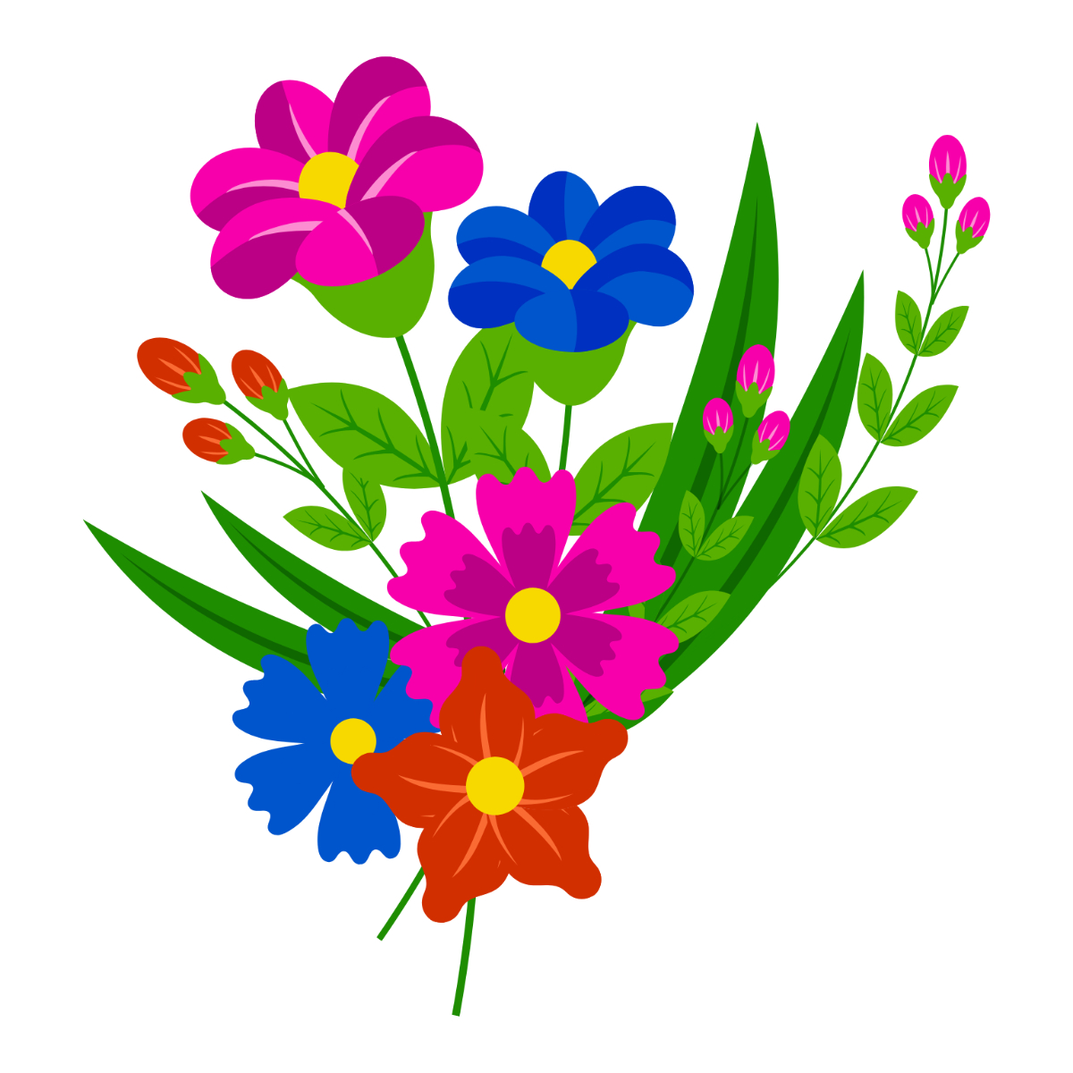 Free Spring Flowers Clipart Template To Edit Online within Free Printable Flower Clip Art