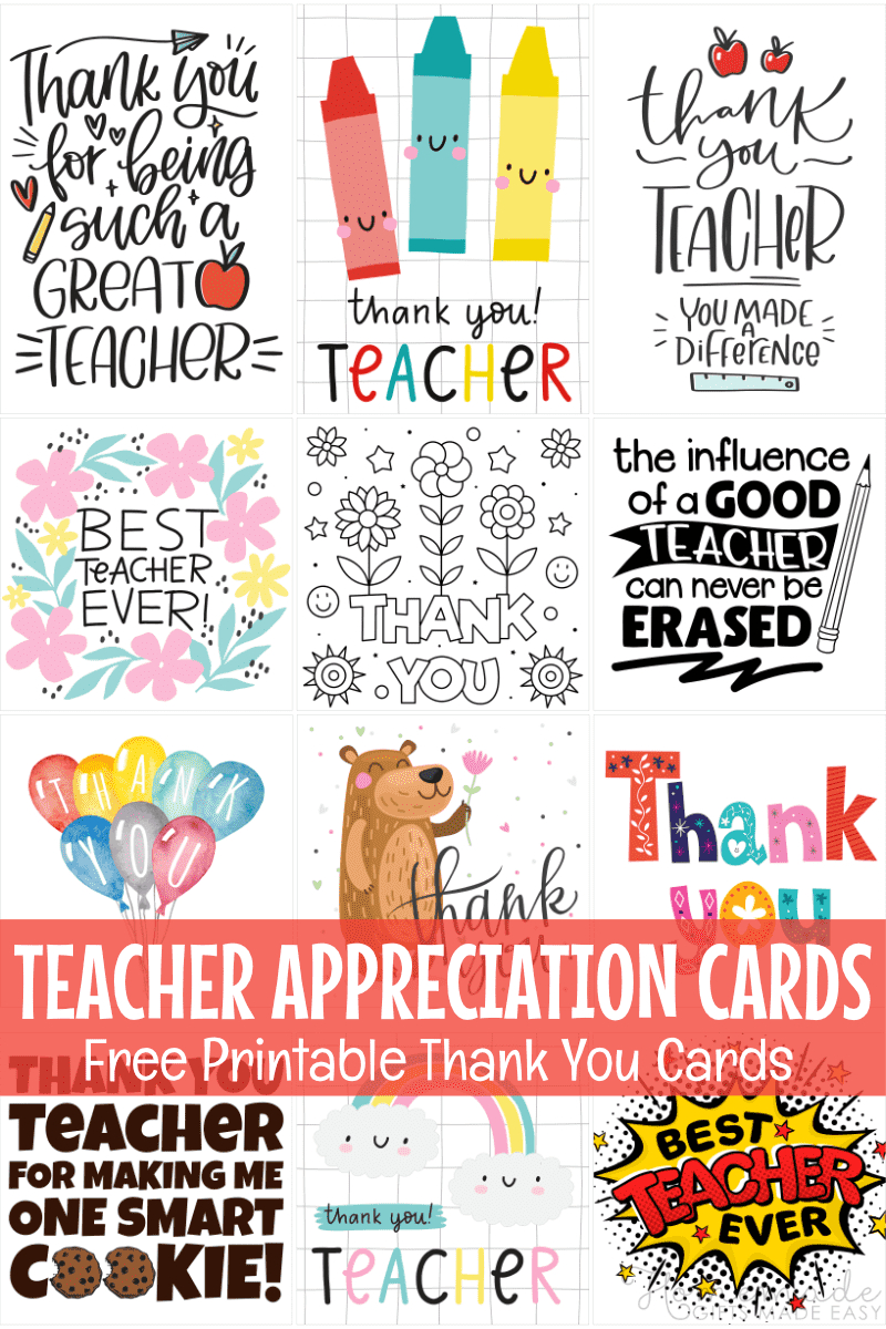 Free Teacher Appreciation Cards & Thank You Cards For Teachers 2025 regarding Free Printable Teacher Appreciation Cards