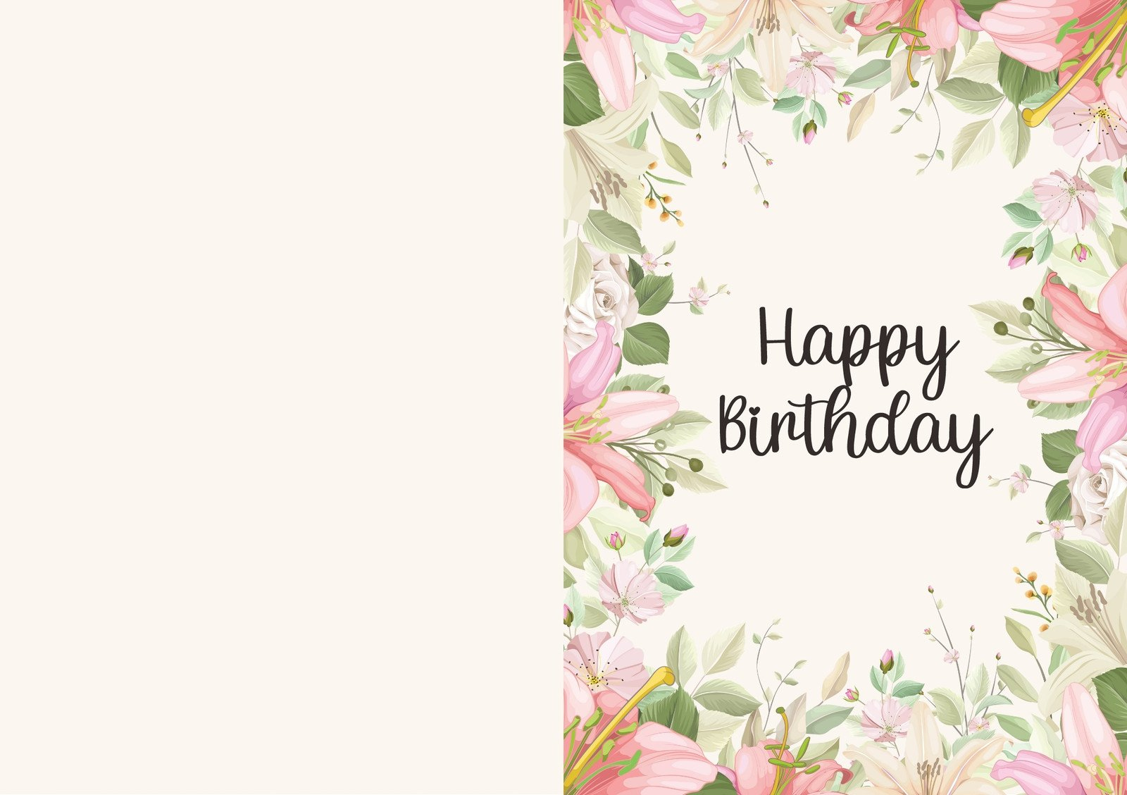 Free To Personalize Folded Birthday Card Templates | Canva pertaining to Foldable Happy Birthday Card Printable