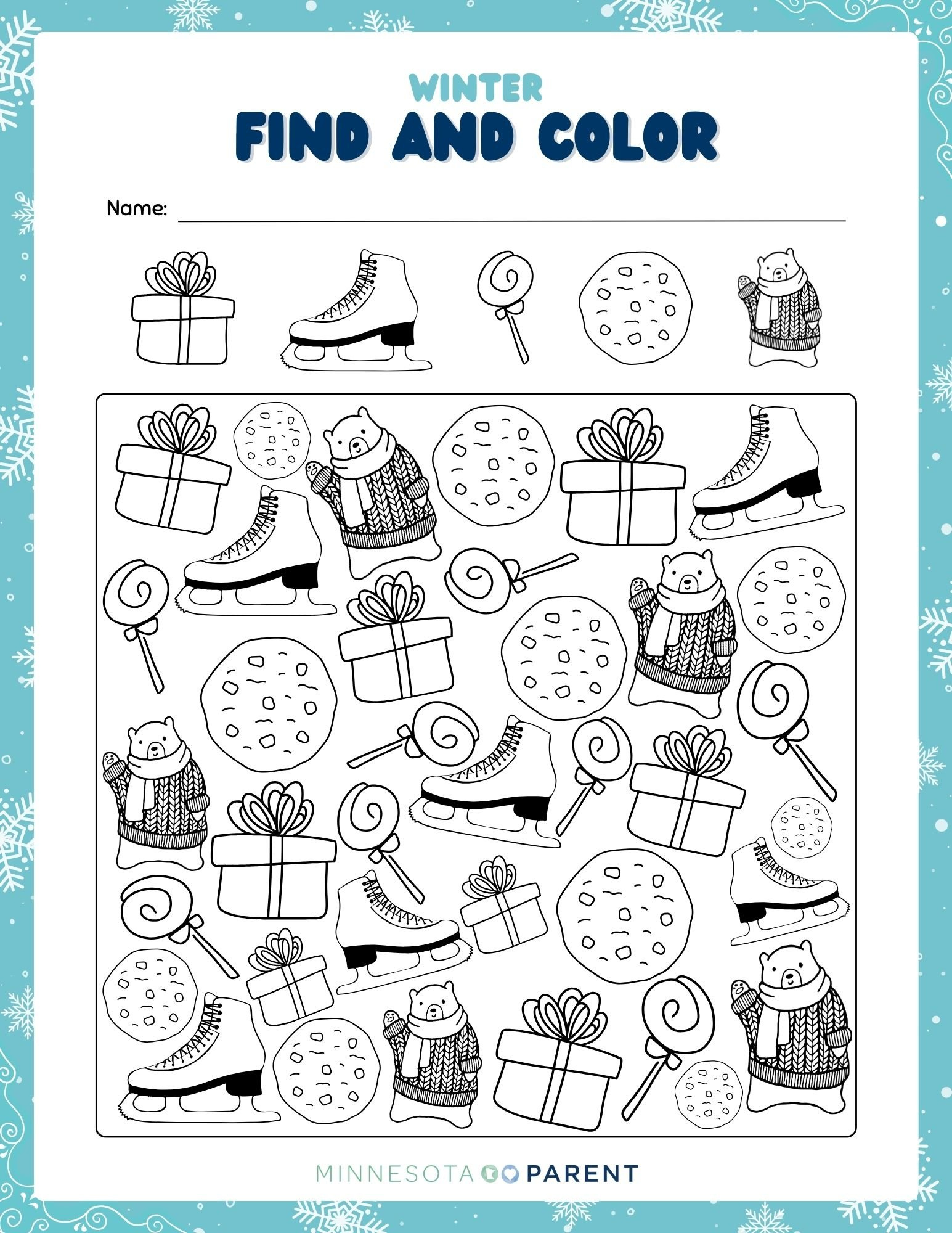 Free Winter Printables And Activity Pages For Kids - Minnesota Parent pertaining to Winter Activities For Preschoolers Printable