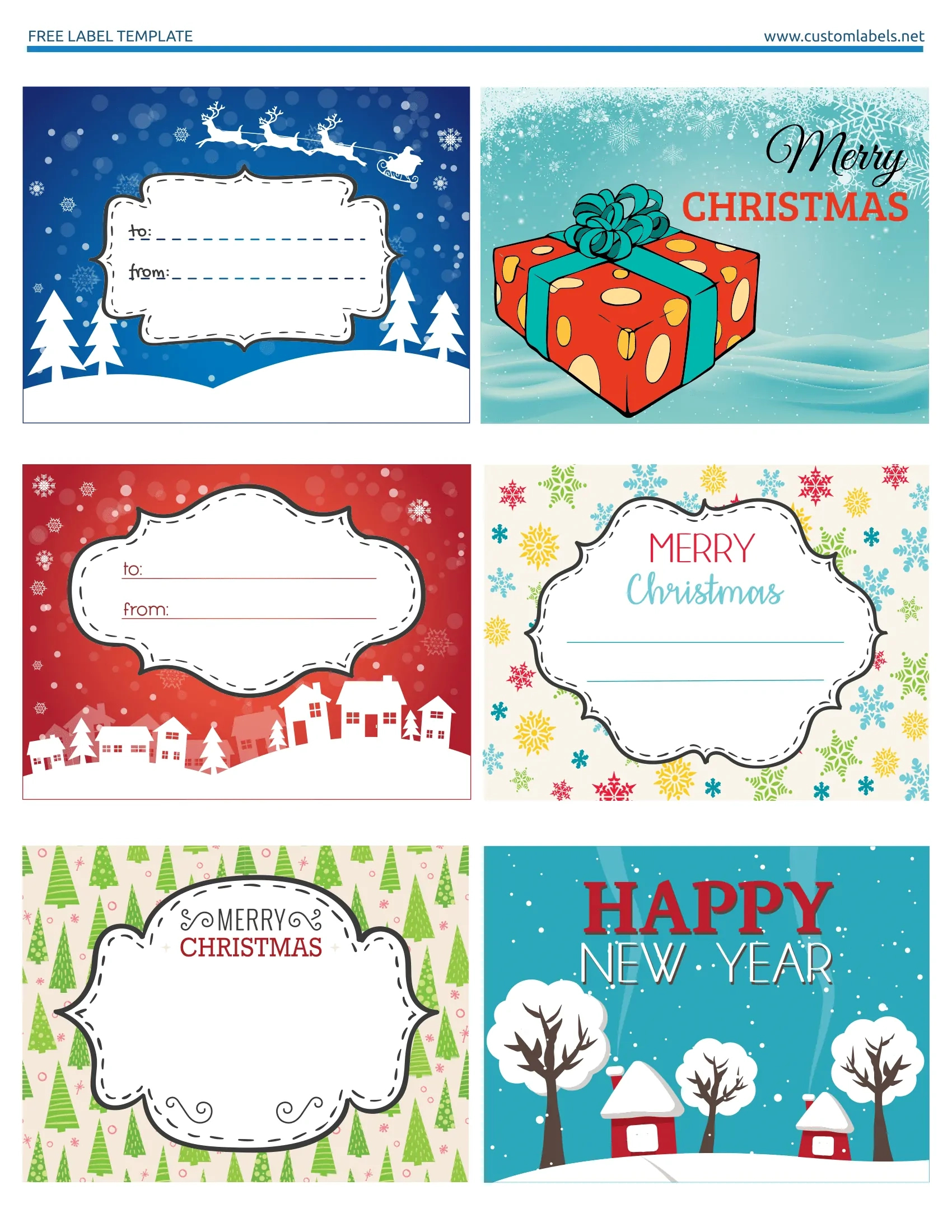 Fun And Colorful Christmas Labels - Free Printables throughout Free Xmas Gift Tag Printables
