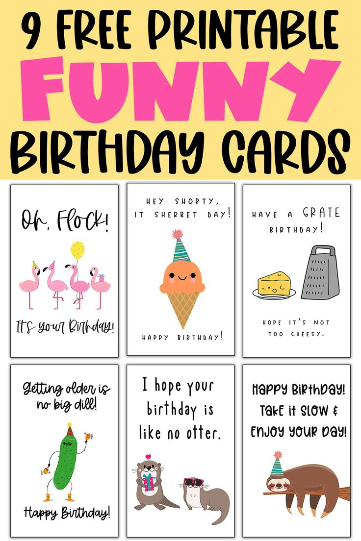 Funny Homemade Birthday Cards - 9 Free Printable Funny Birthday Cards for Free Printable Birthday Cards Funny