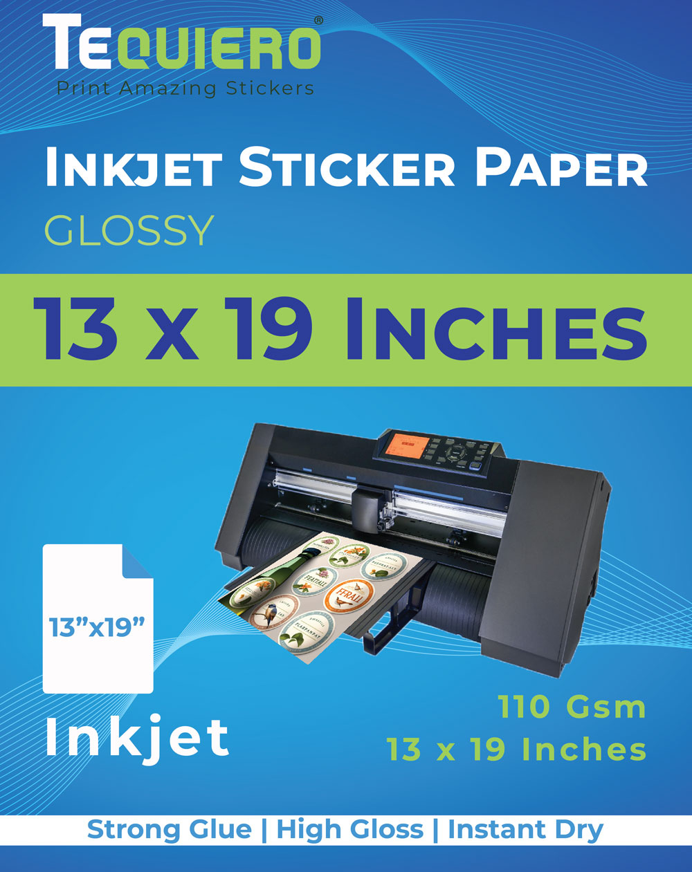 Glossy Inkjet Sticker Paper Of Size 13 X 19 Inches - Tequiero pertaining to 13x19 Printable Vinyl Sticker Paper