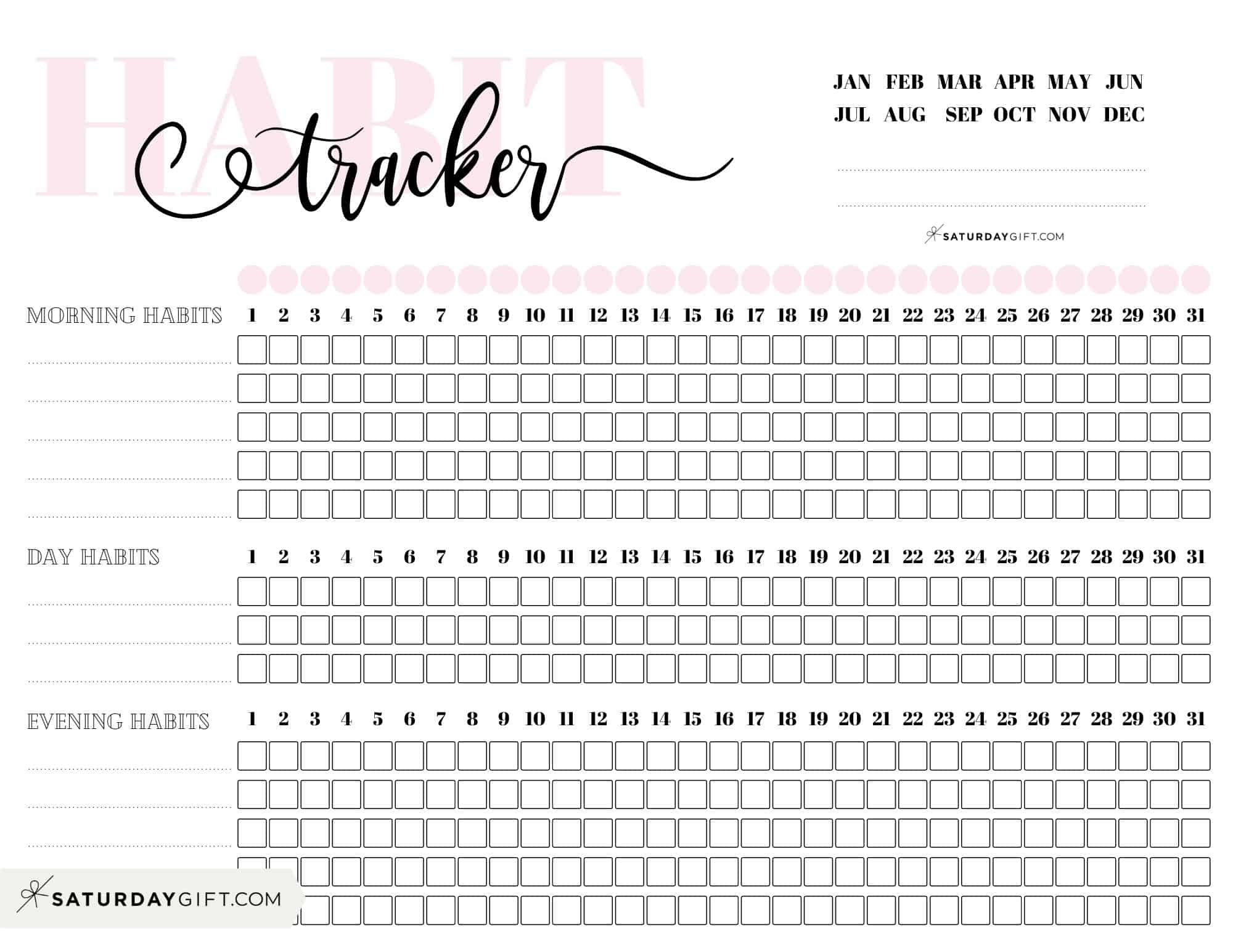 Habit Tracker Printable - 43 Cute &amp;amp; Free Printable Habit Trackers throughout Habit Tracker Printable Free Download