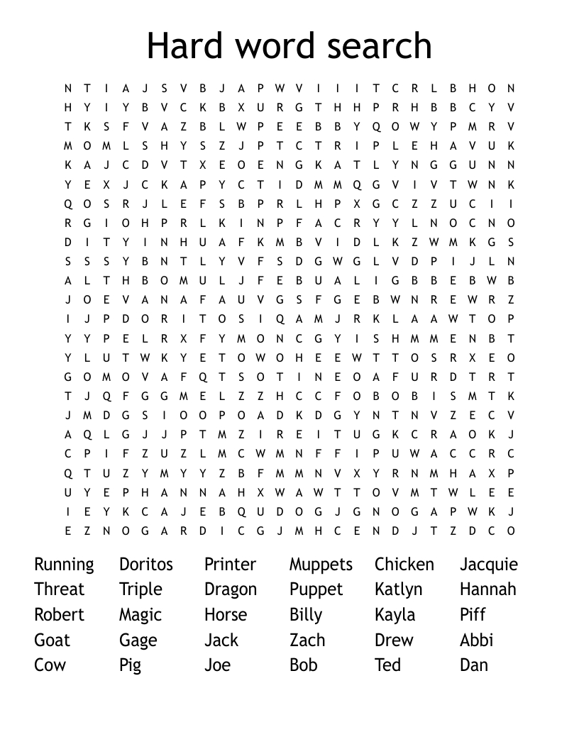 Hard Word Search - Wordmint pertaining to Word Puzzles Printable For Adults