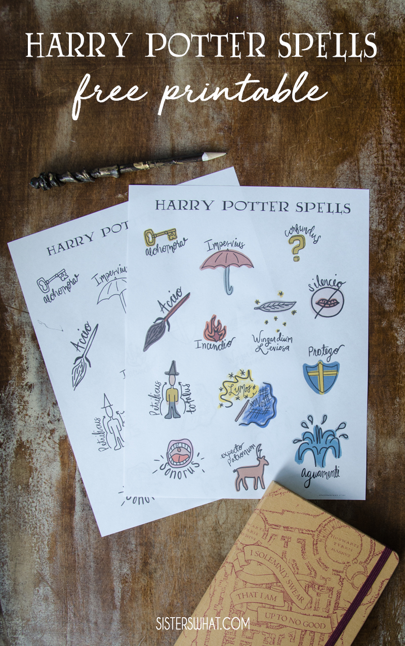 Harry Potter Printable Spells - Sisters, What! with Harry Potter Spells List Printable
