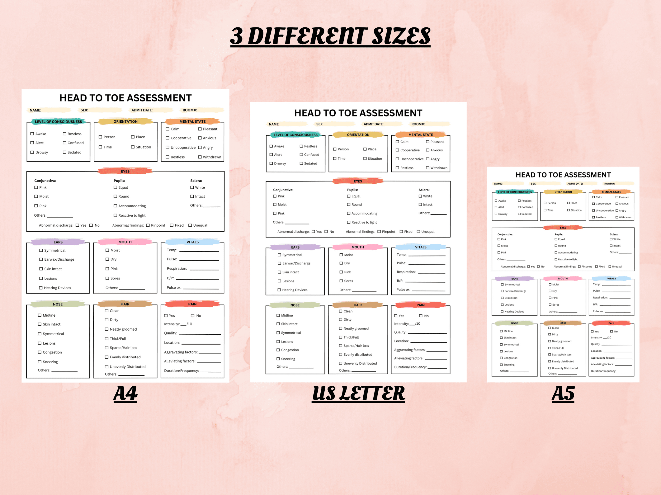 Head To Toe Assessment Nursing Template in Printable Head To Toe Assessment Nursing