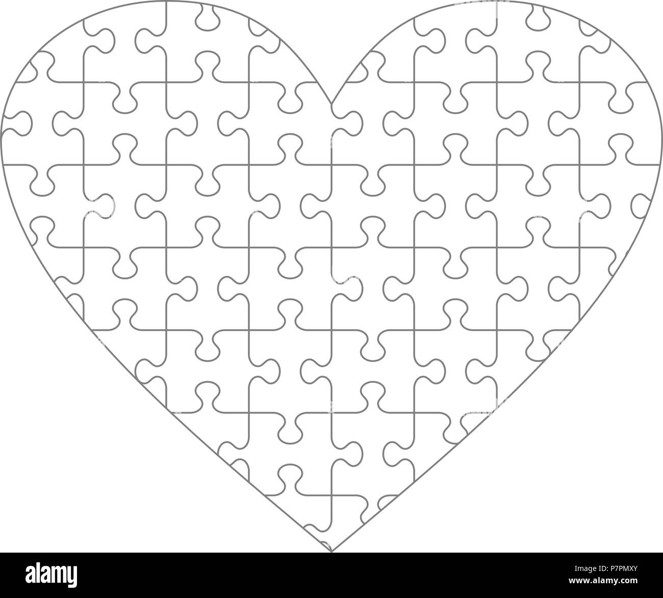 Heart Shaped Jigsaw Puzzle Blank Template With Classic Style Piece within Free Printable Heart Puzzle Template
