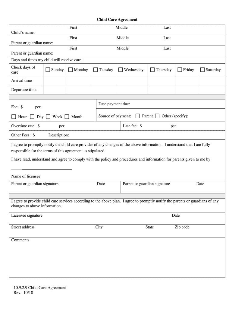 Home Daycare Forms Printable: Fill Out & Sign Online | Dochub with regard to Free Printable Child Care Forms