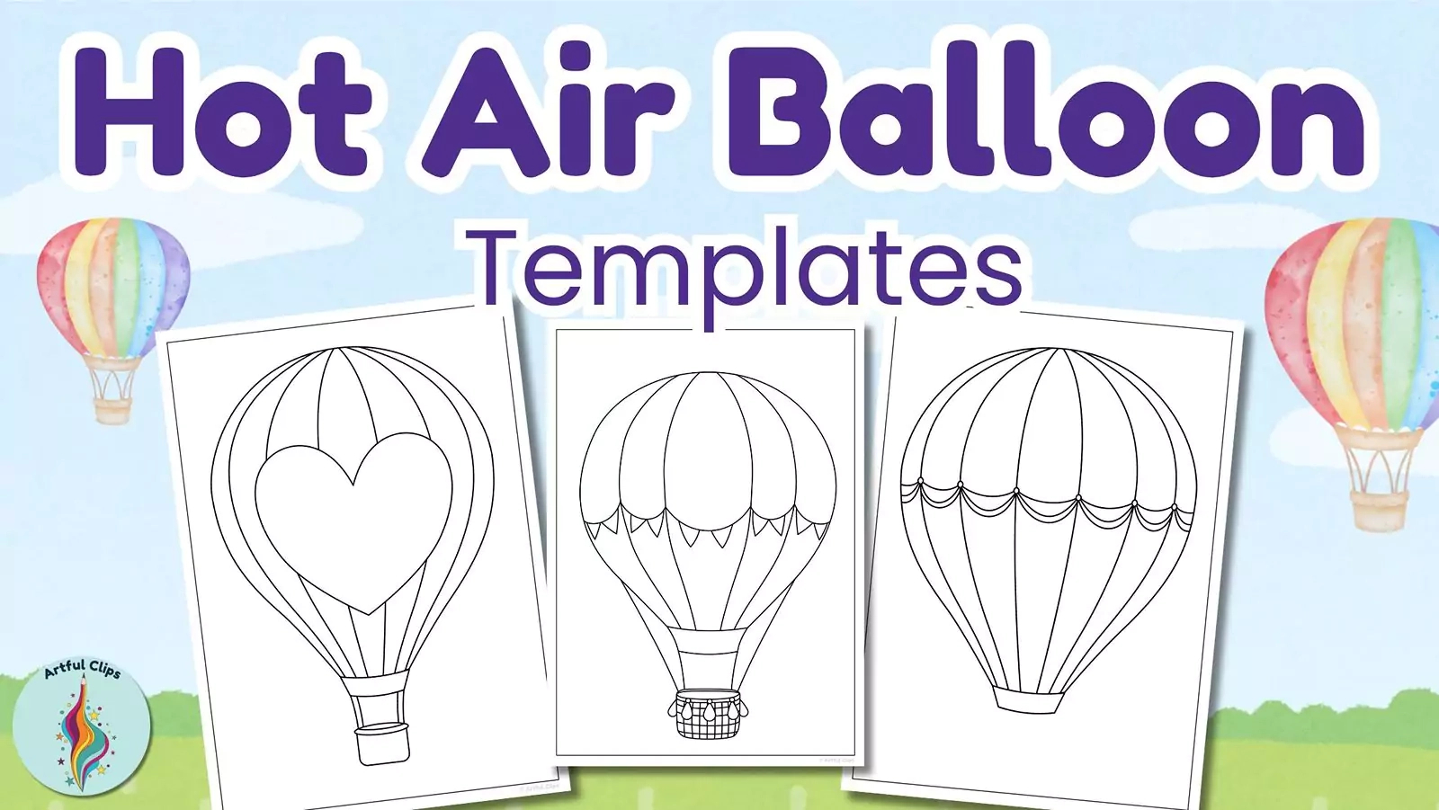 Hot Air Balloon Template Set - Free, Printable Outlines intended for Printable Cut Out Hot Air Balloon Template